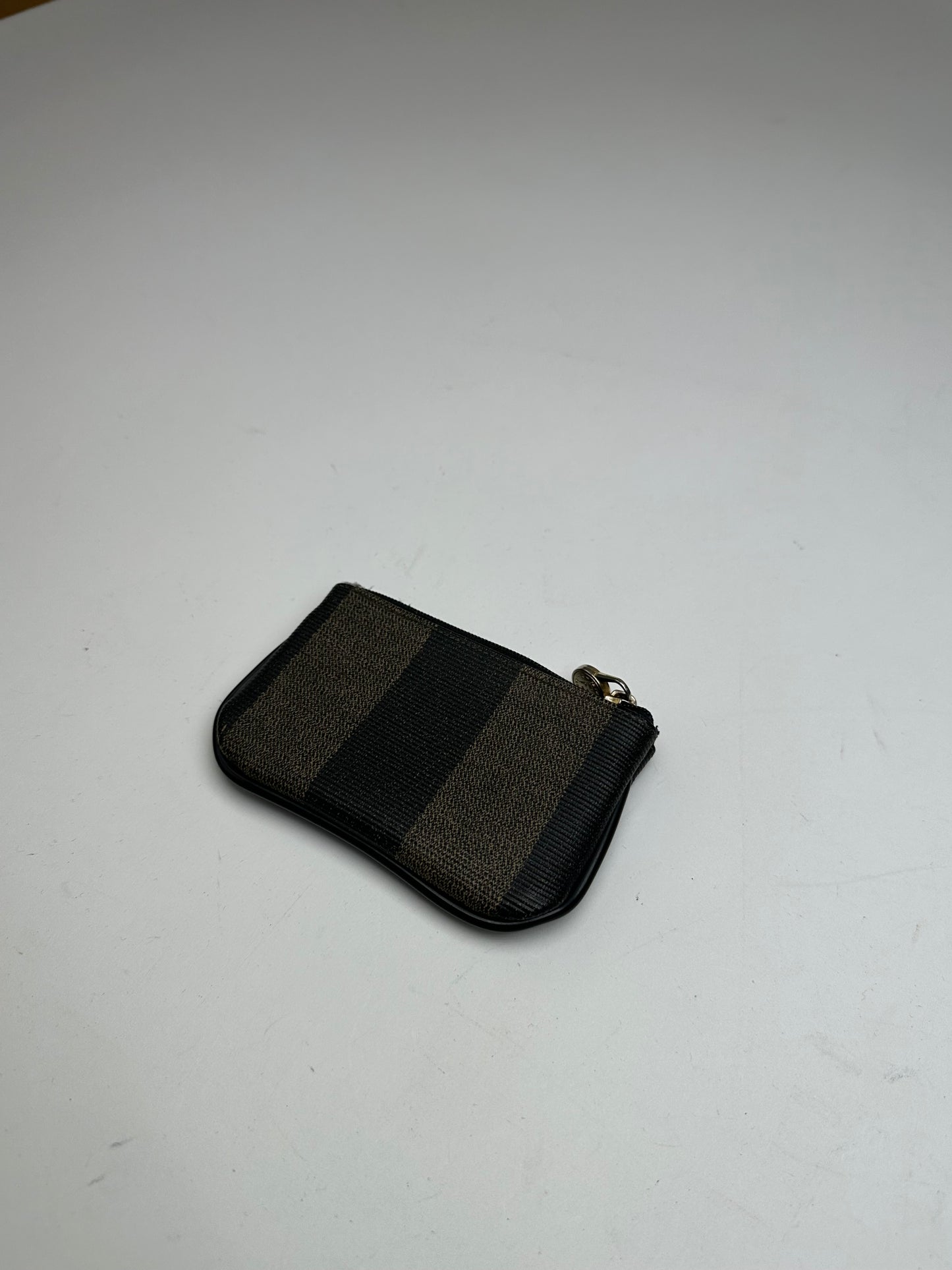 Vintage Fendi Card Holder Striped Brown