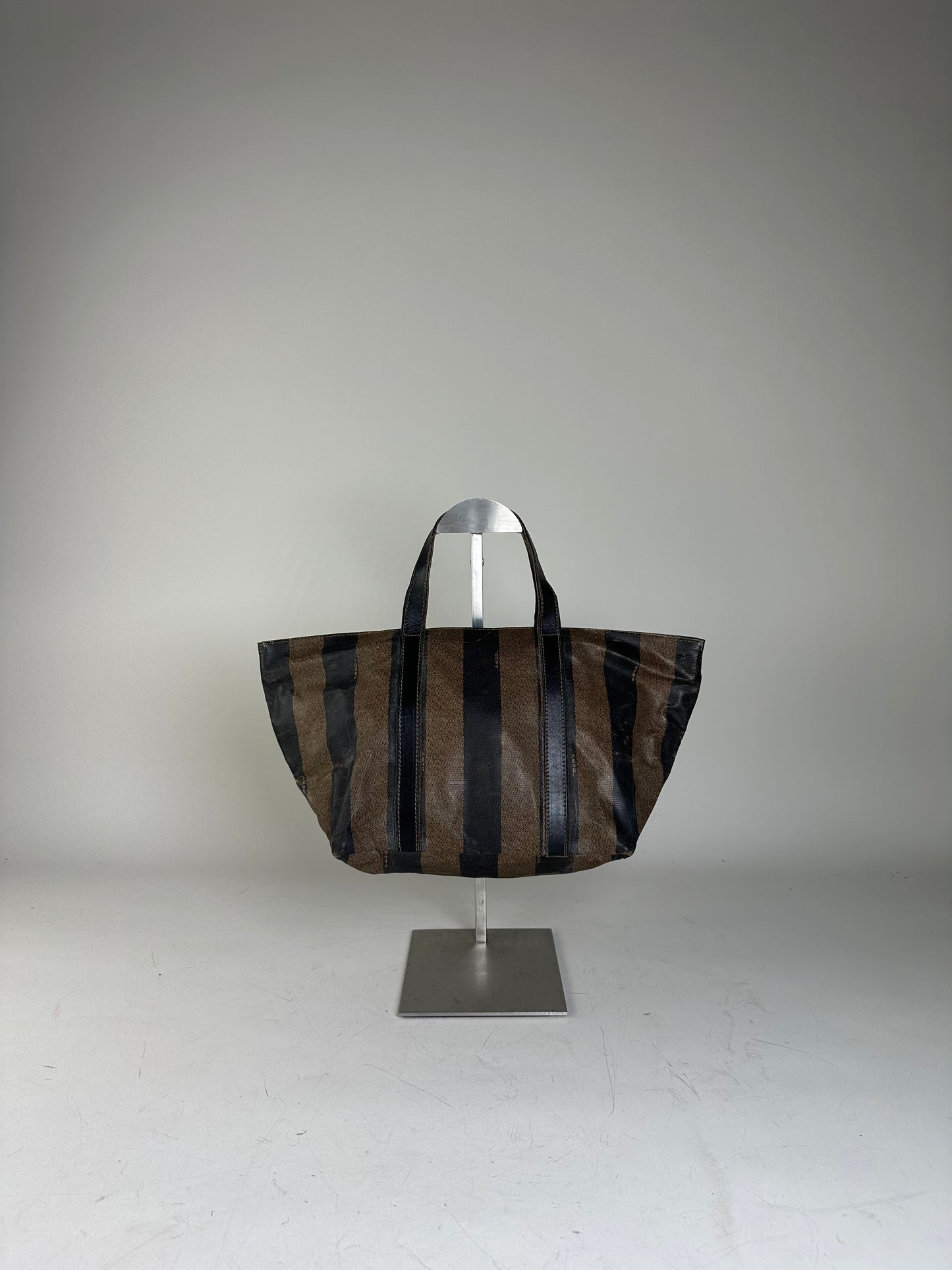 Vintage Fendi Canvas Tote Black Brown