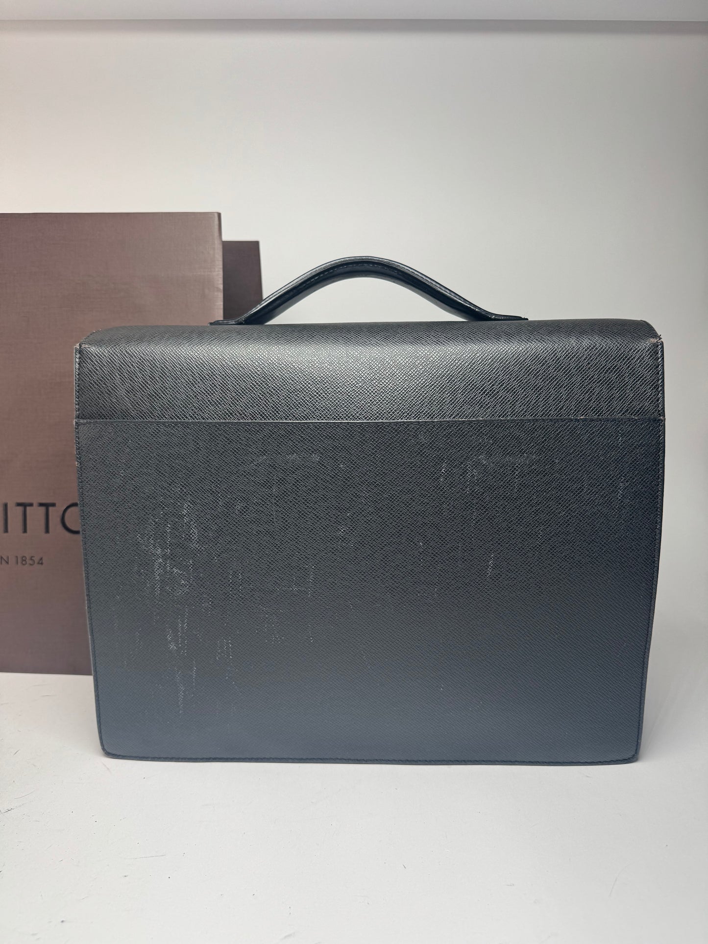 Vintage Louis Vuitton Leather Briefcase Black