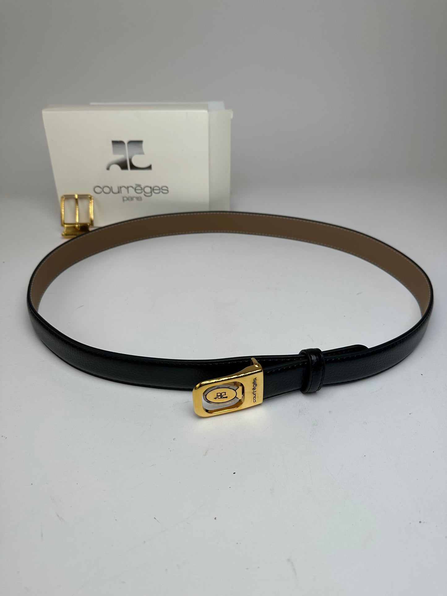 Vintage Courreges Leather Belt Set