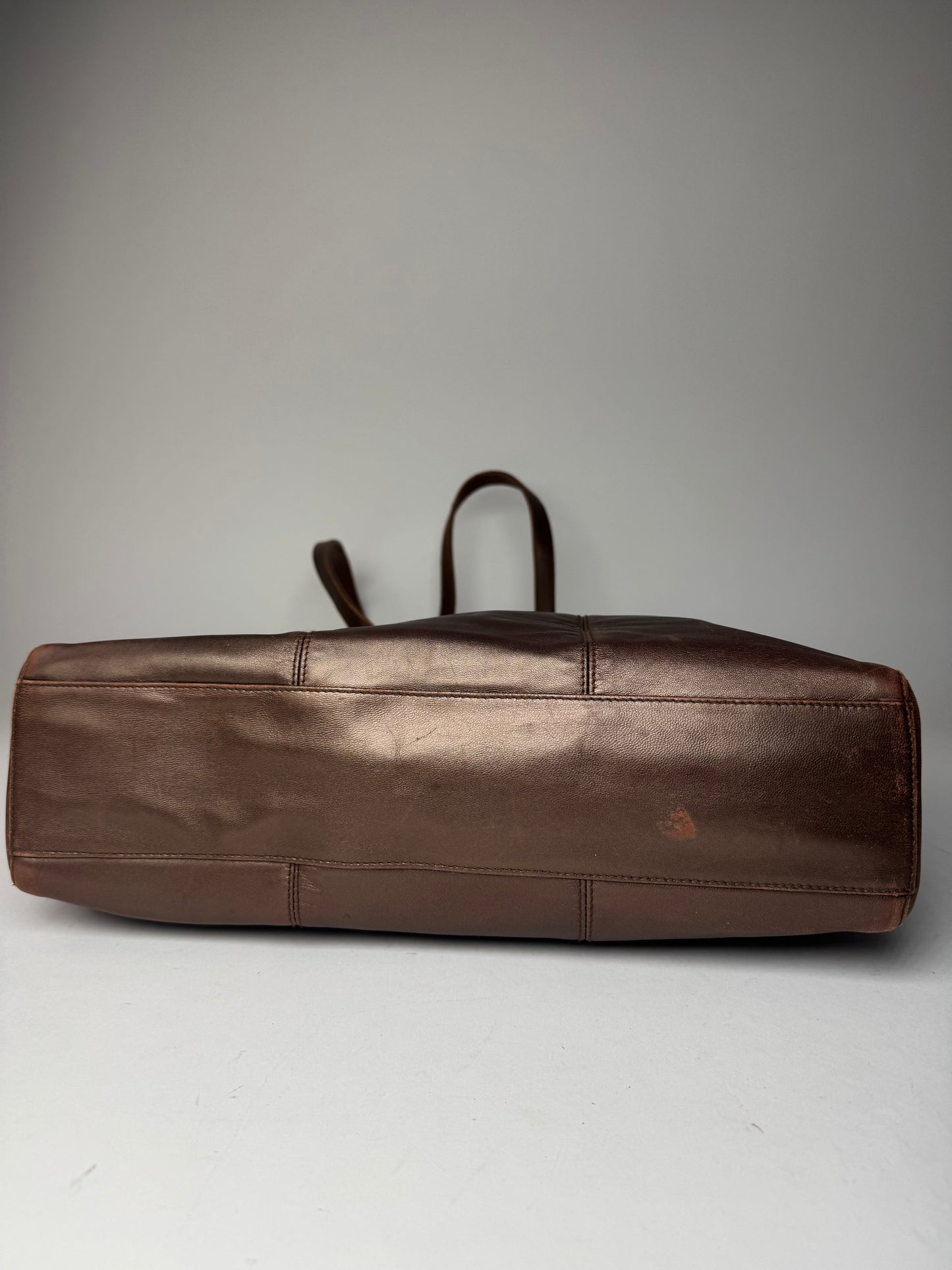 Vintage Loewe Madrid Leather Tote Bag Bronze