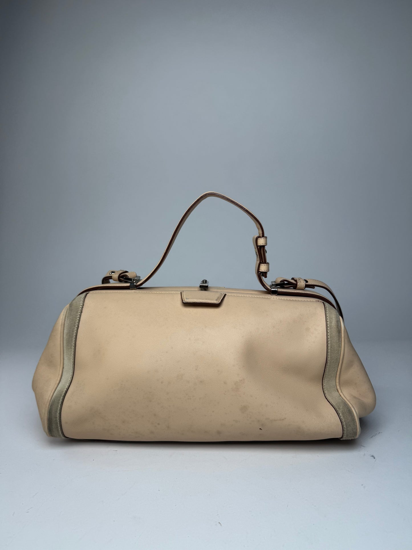 Vintage Salvatore Ferragamo 2Way leather / suede Handbag pink / grey