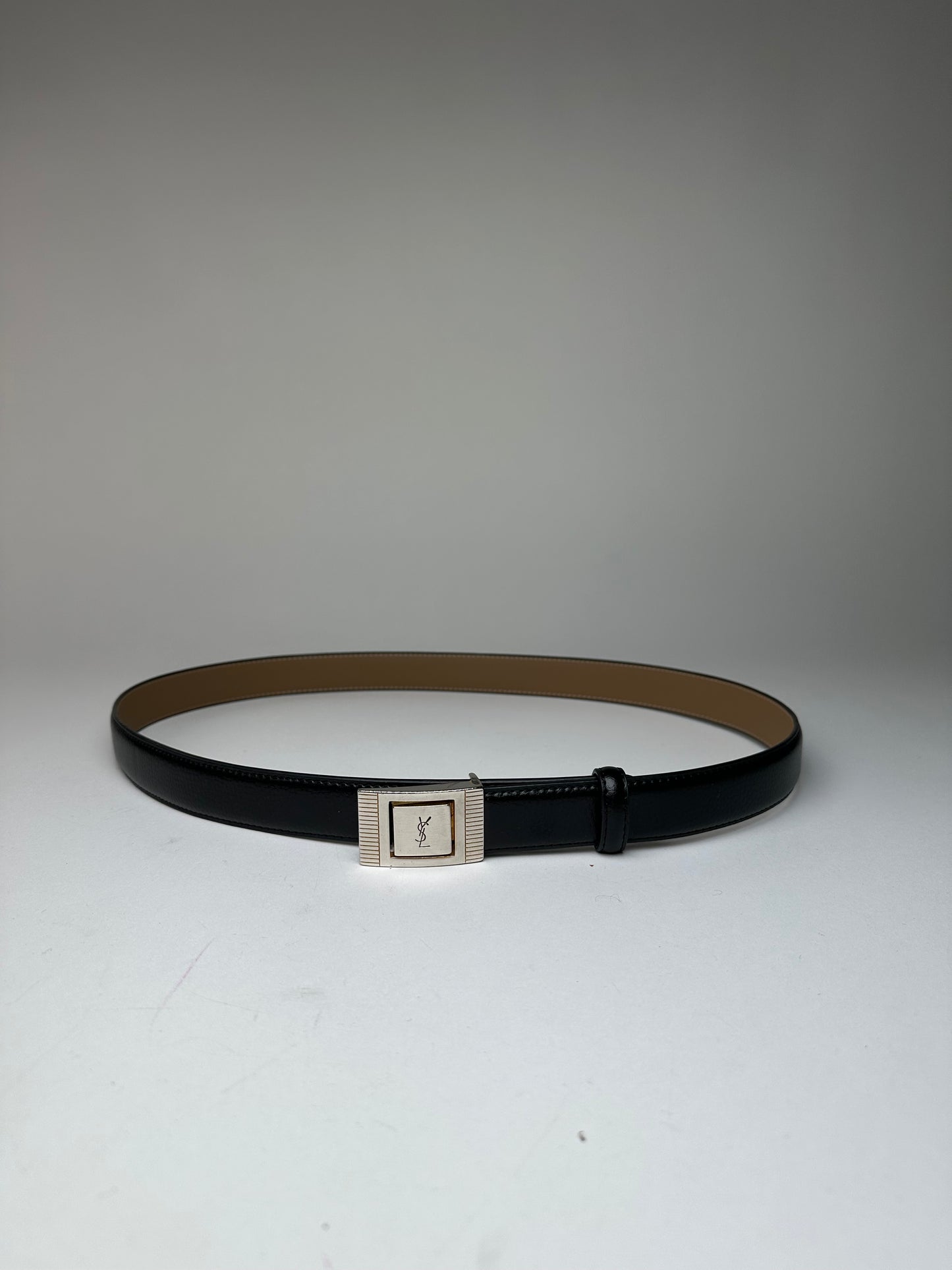 Vintage YVES SAINT LAURENT Leather Belt Black 115 cm
