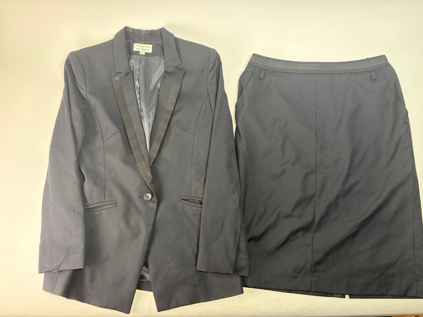 Vintage Cartier Tailored Skirt Suit Black S