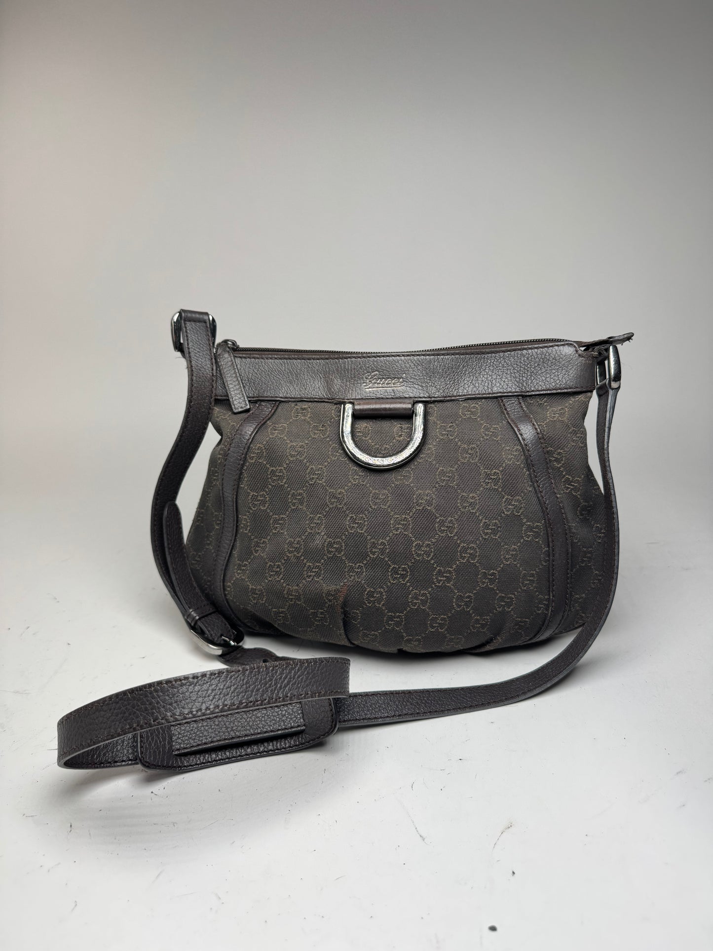Sac vintage en toile monogrammée Gucci D Lock noir