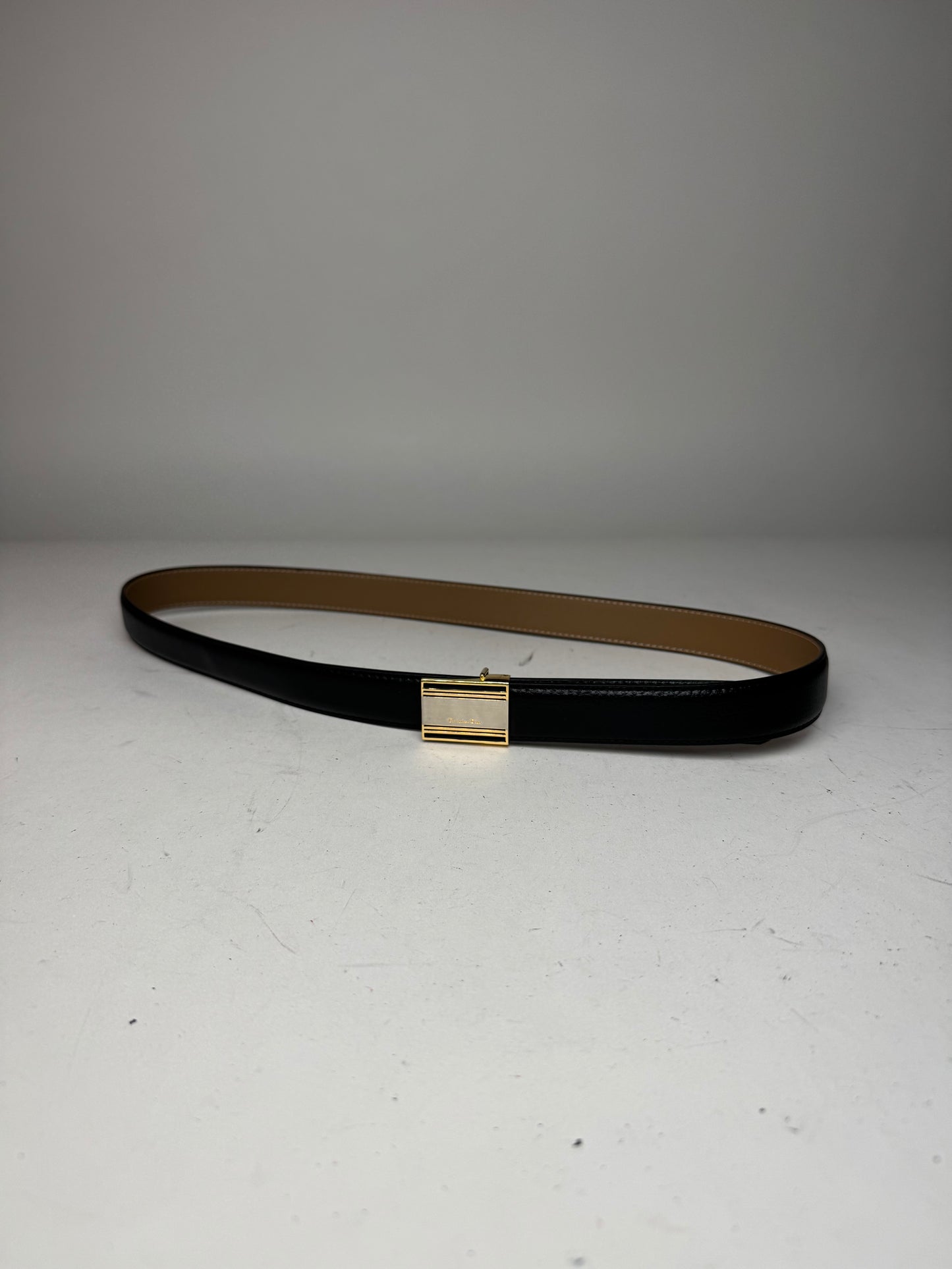 Vintage Dior Leather Belt Black