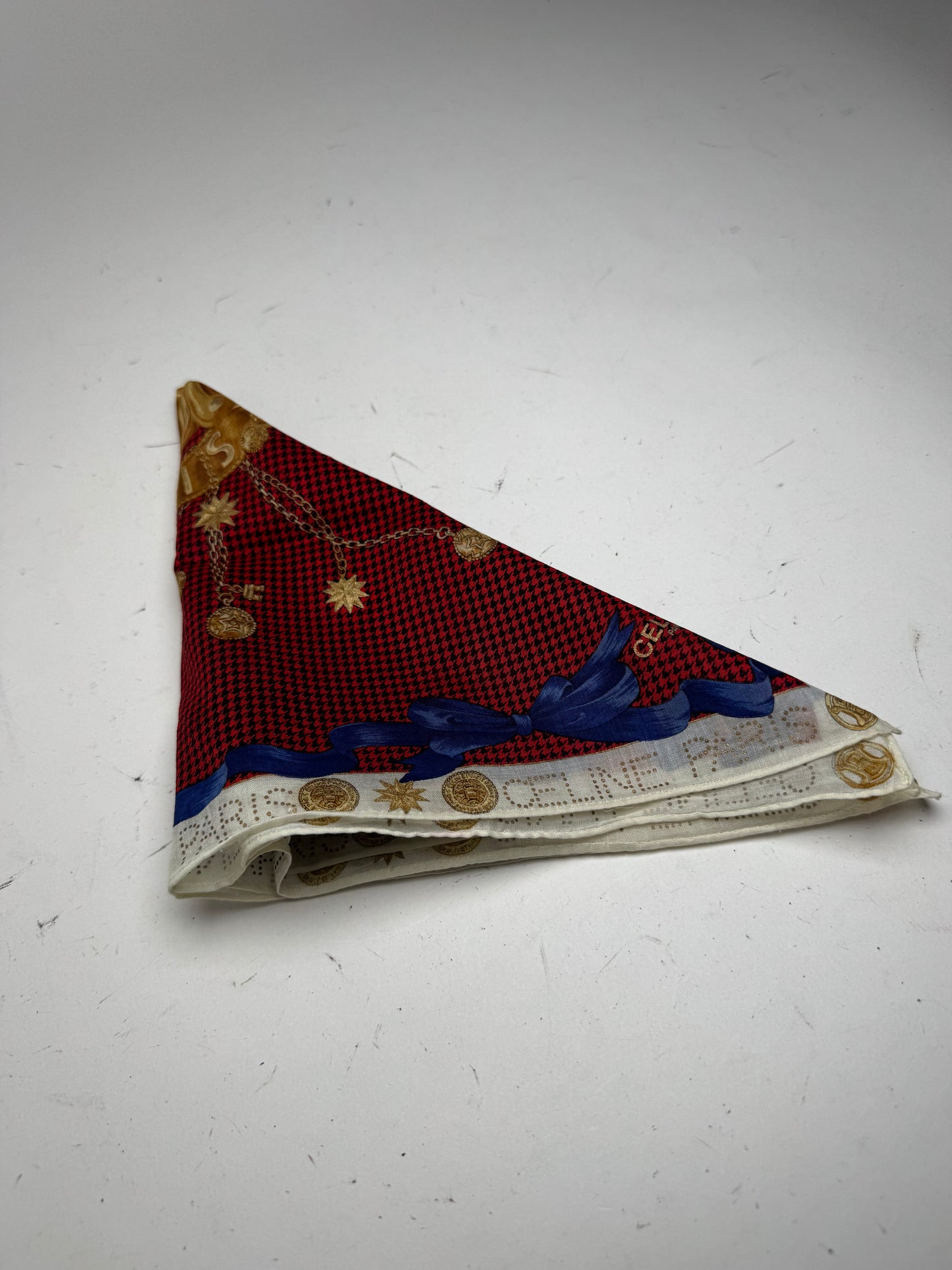 Vintage Celine Paris Scarf Triomphe Red