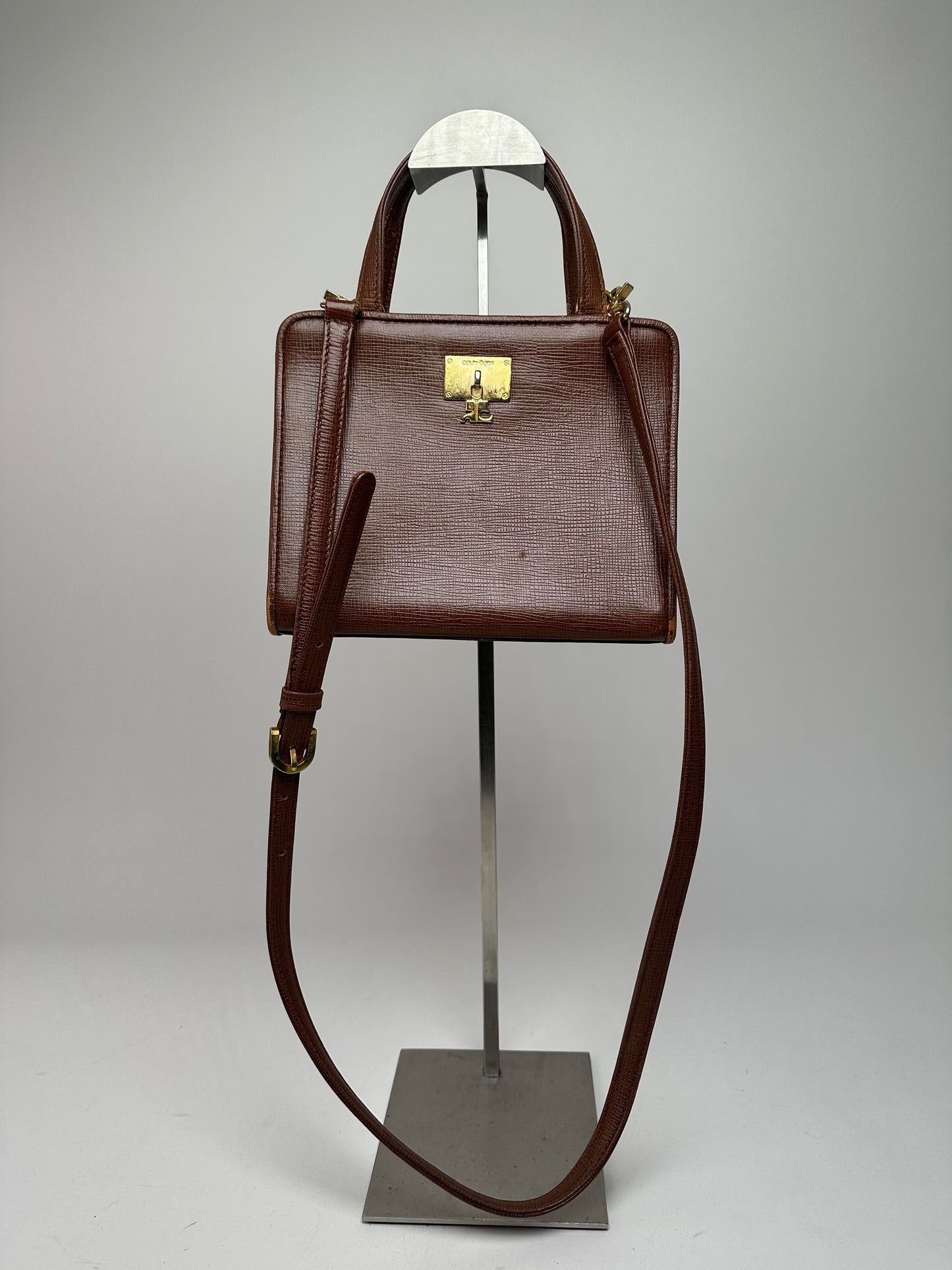Vintage Courreges 2Way Leather Bag Brown