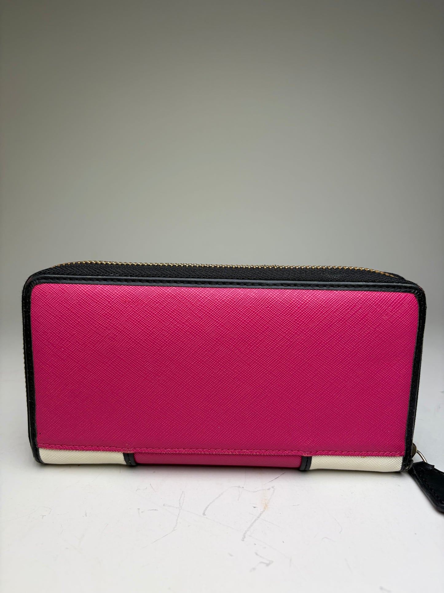 Vintage Vivienne Westwood Textured Leather Wallet Pink White Gold