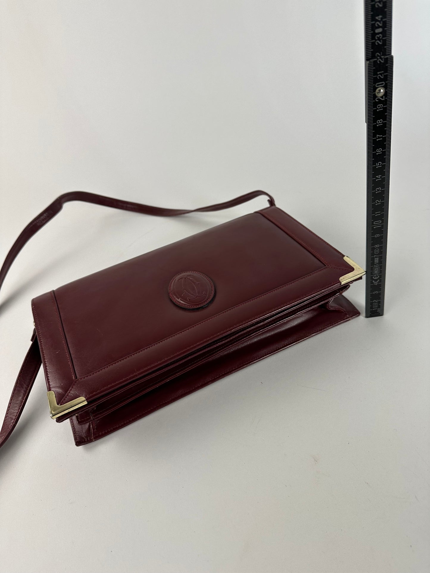 Vintage Cartier Must de Cartier Shoulder Bag Leather Bordeaux