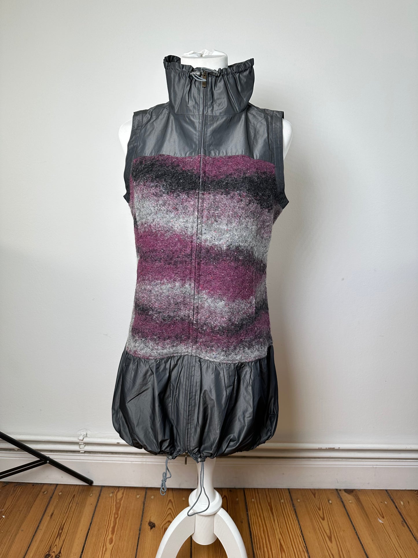 Vintage Kansai Yamamoto Wool-Blend Dress Grey Purple S
