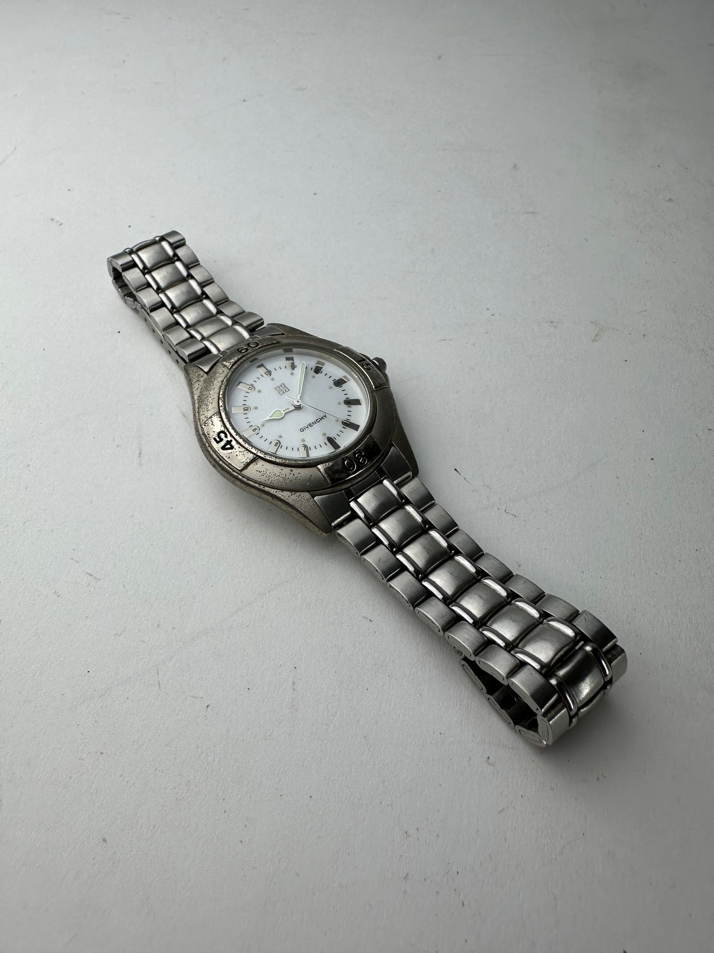 Vintage Givenchy Quartz Steel Watch Silver
