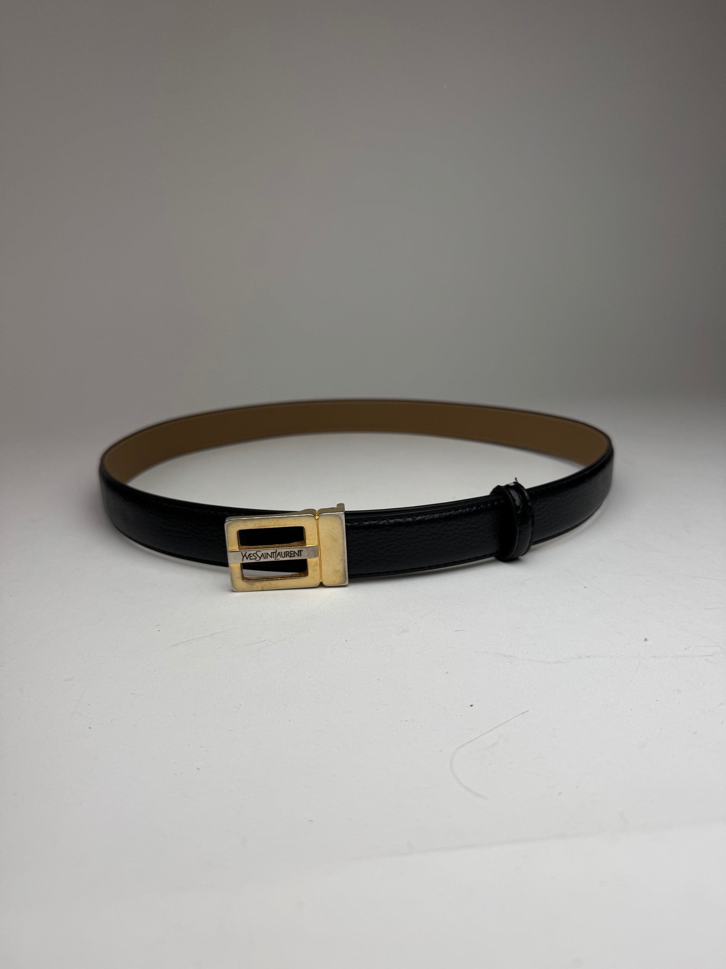 Vintage Yves Saint Laurent Leather Belt black
