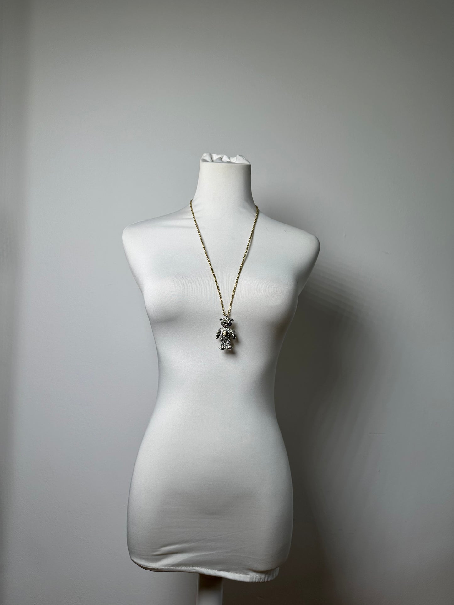 Vintage Vivienne Westwood Teddy Bear Necklace Gold Silver