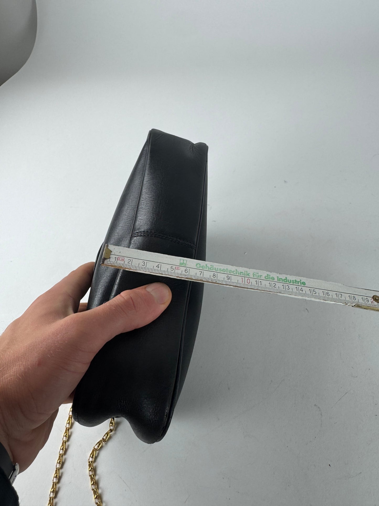 Vintage Givenchy Chain Logo Leather Bag Black