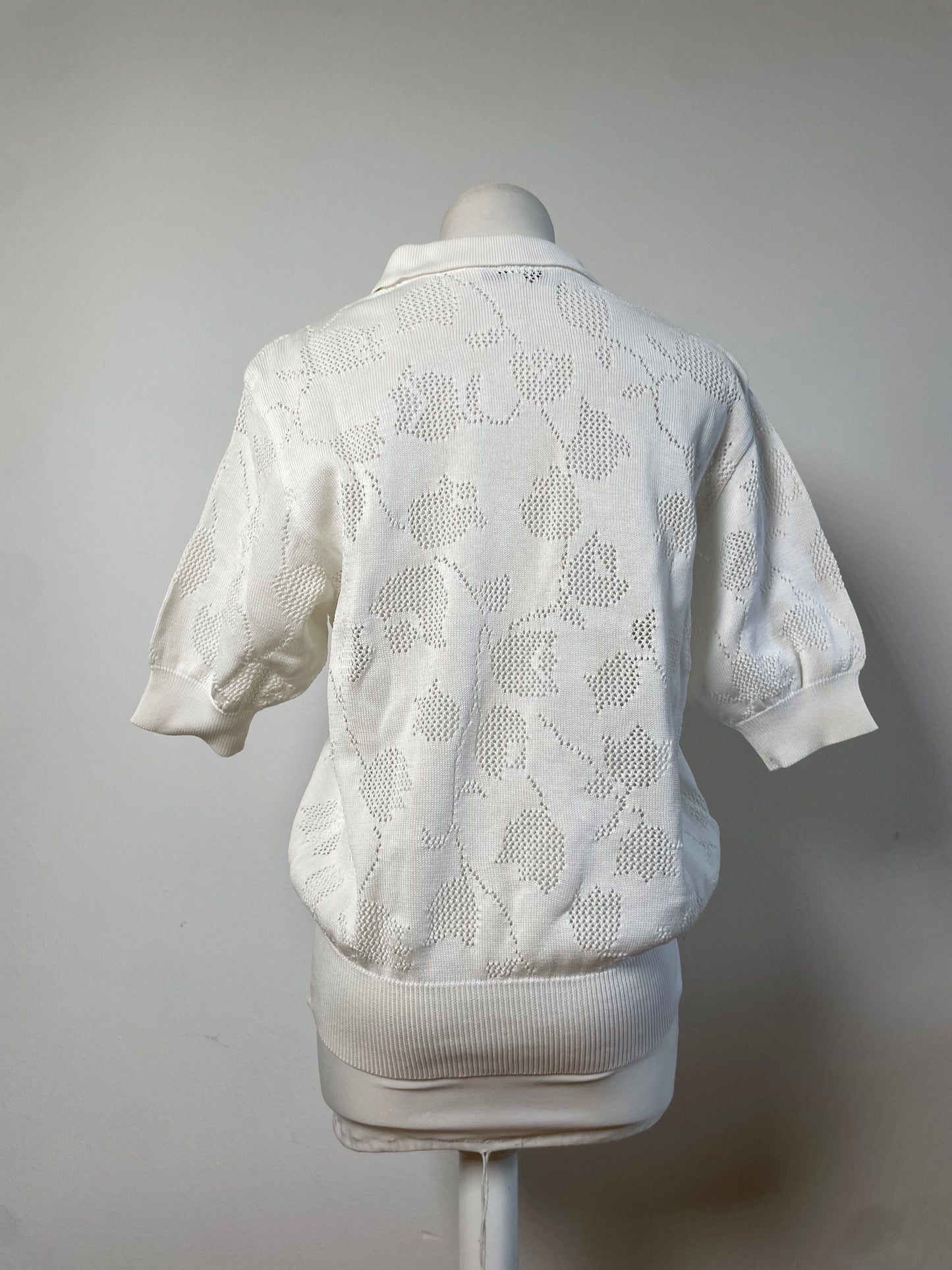 Vintage Dior Knit Sweater White Cotton Blend M