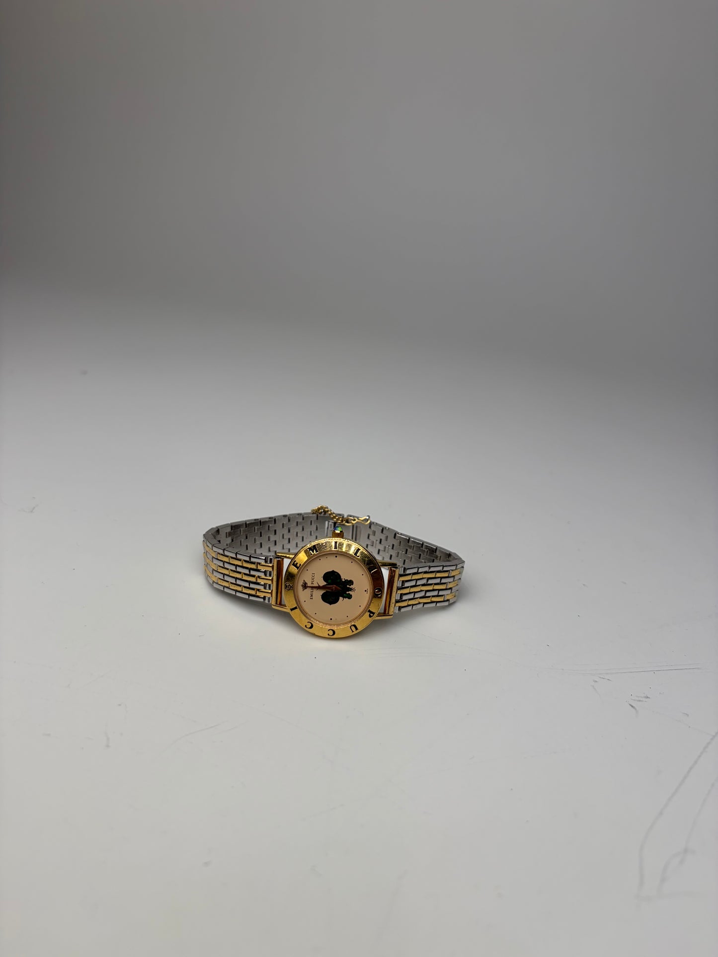 Vintage Pucci Butterfly Logo Bracelet Watch Pink Gold