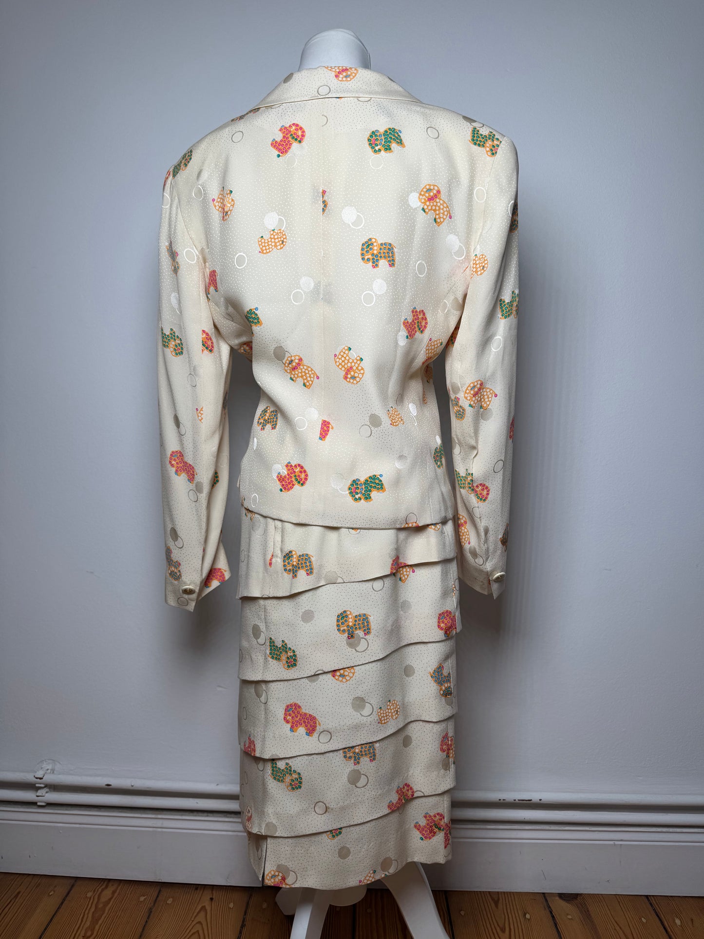 Vintage Balenciaga Silk Twin Set Beige