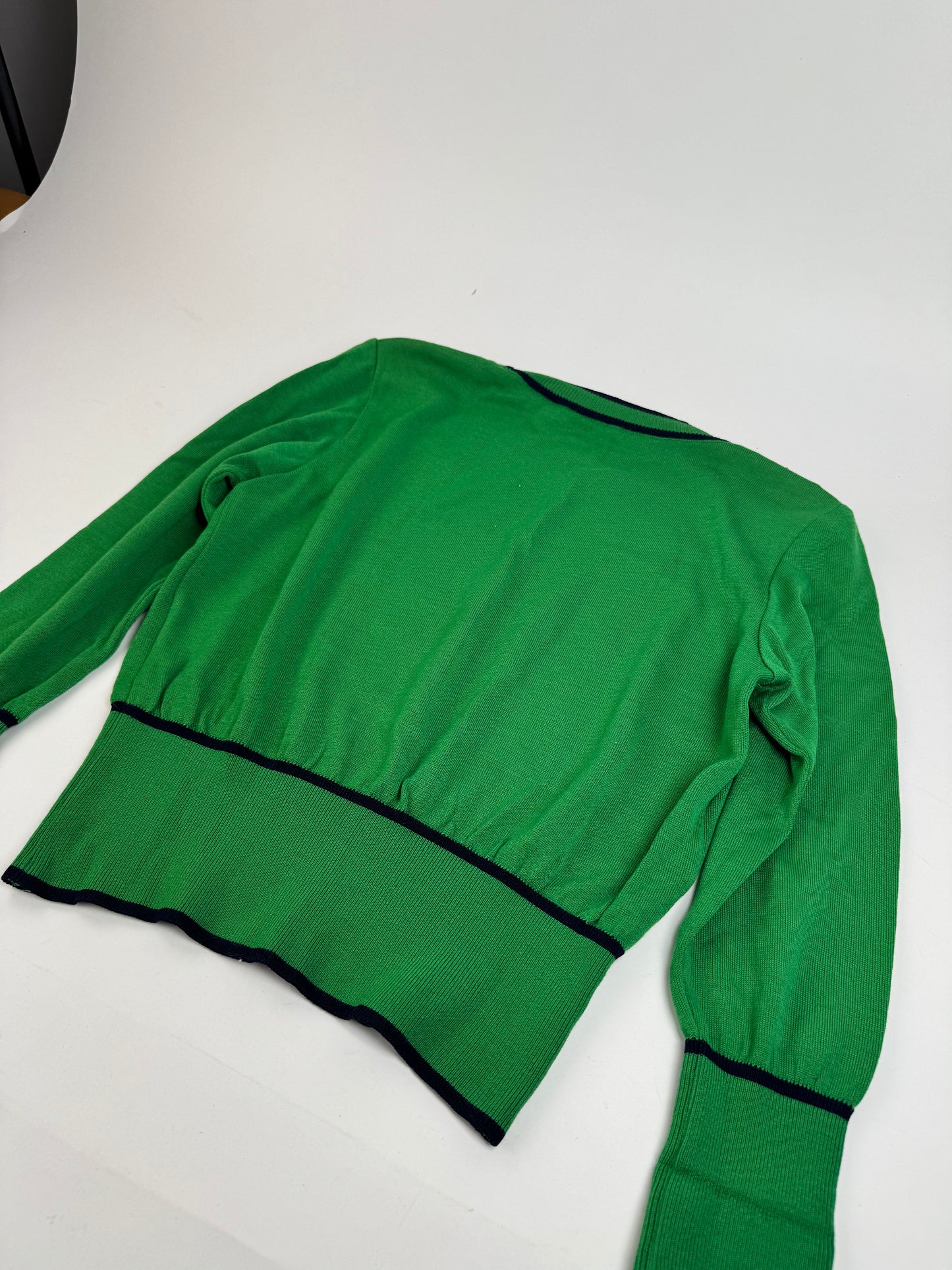Vintage Yves Saint Laurent Crewneck Sweater Green Black M