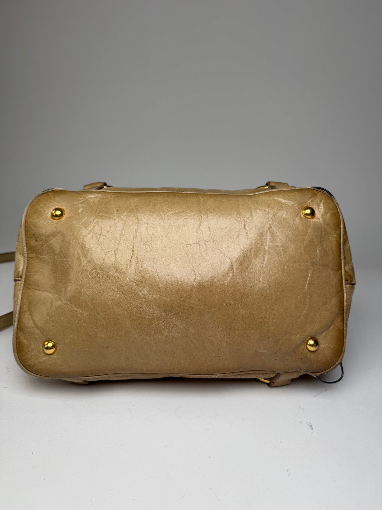 Vintage Miu Miu 2Way Leather Habdbag Gold