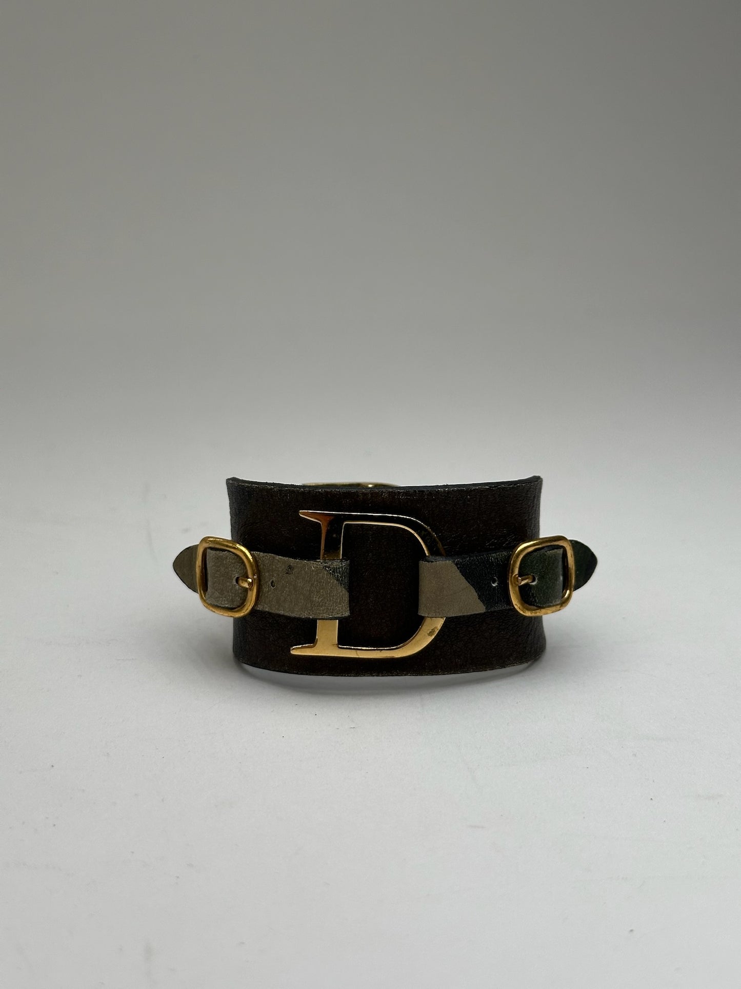 Vintage Dior Leather bracelet Black red