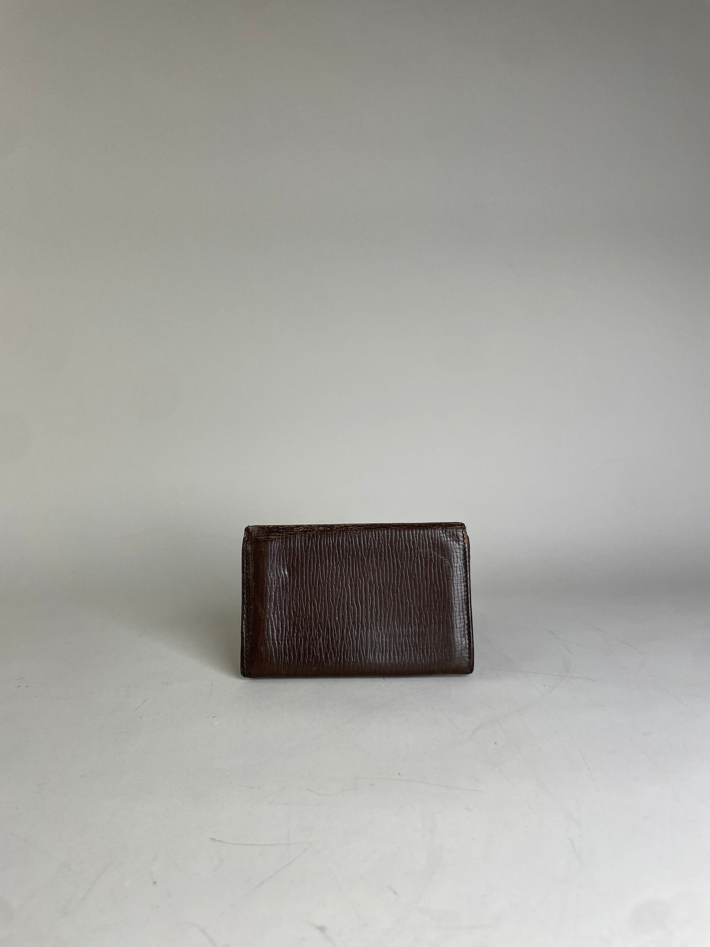 Vintage Loewe Grained Leather Wallet Dark Brown