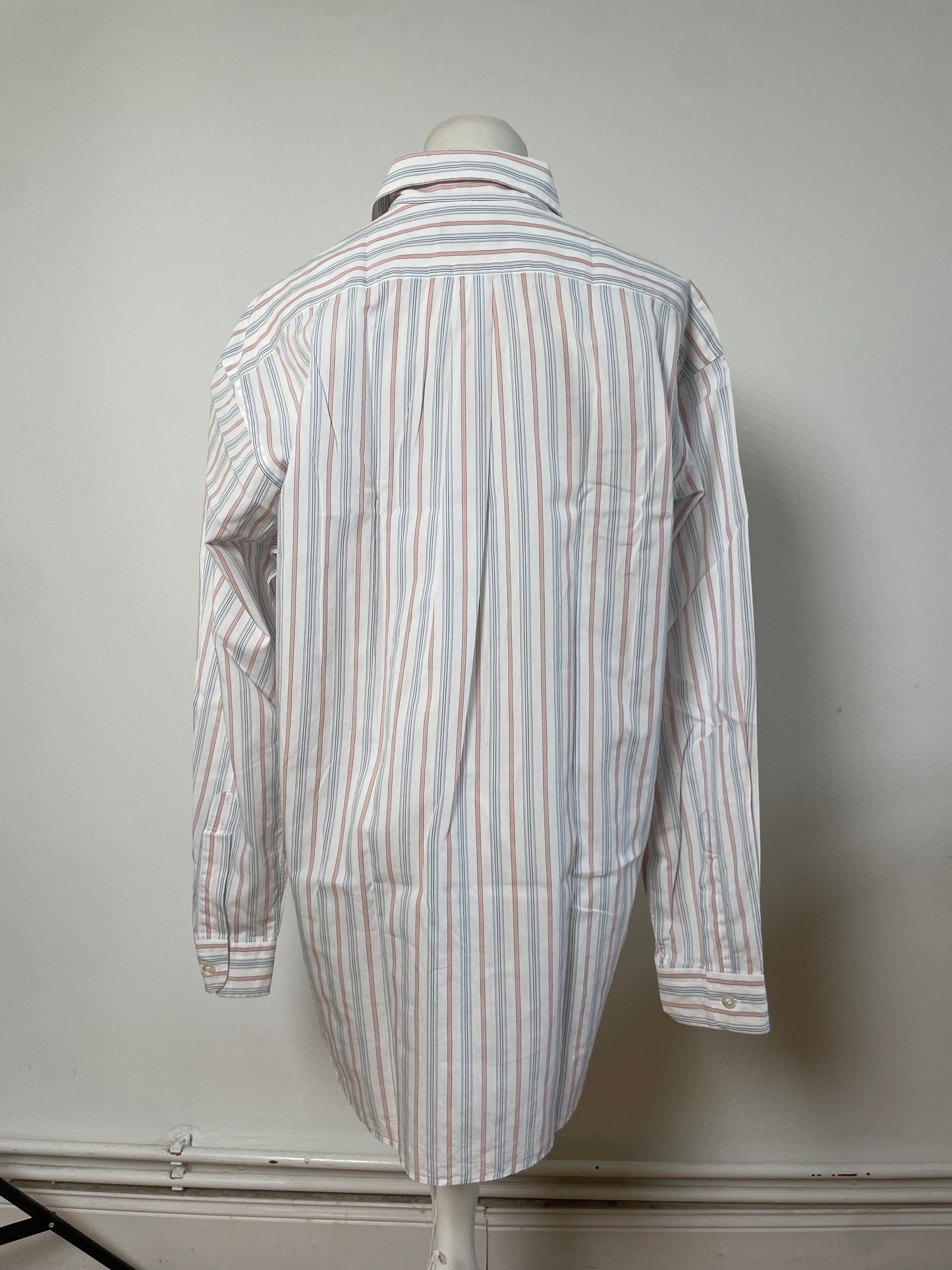 Vintage Dior Men's Cotton Stripe Shirt Pastel White M
