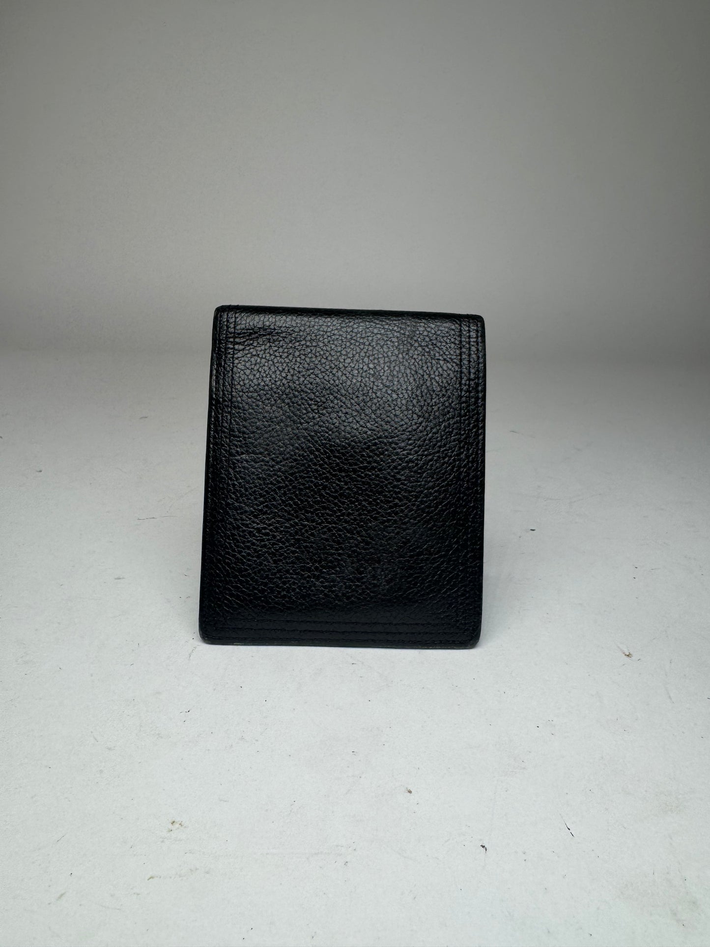 Vintage Yves Saint Laurent Leather Wallet Black Foldable