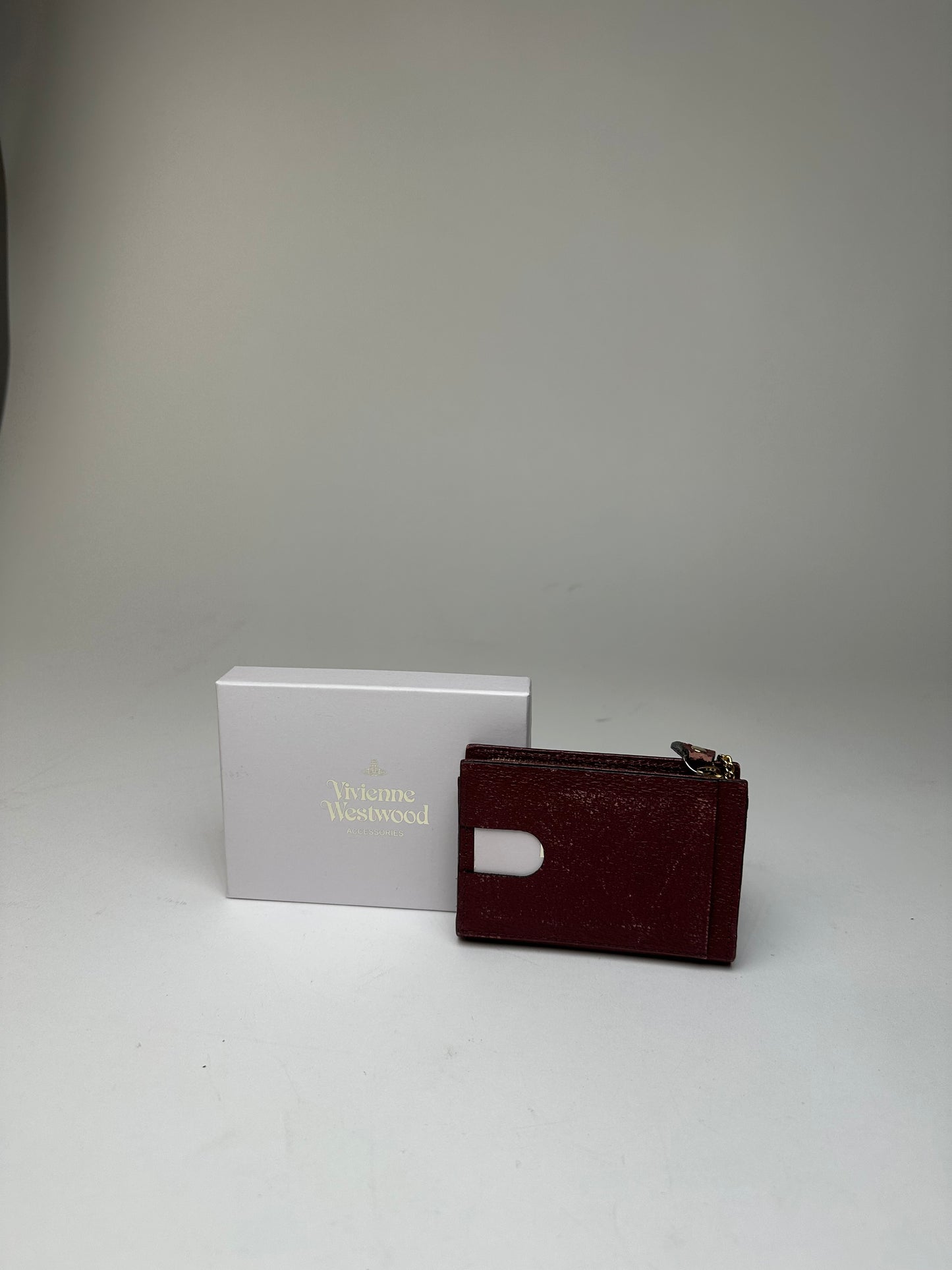 Vintage Vivienne Westwood Orb Saffiano Leather Wallet Burgundy
