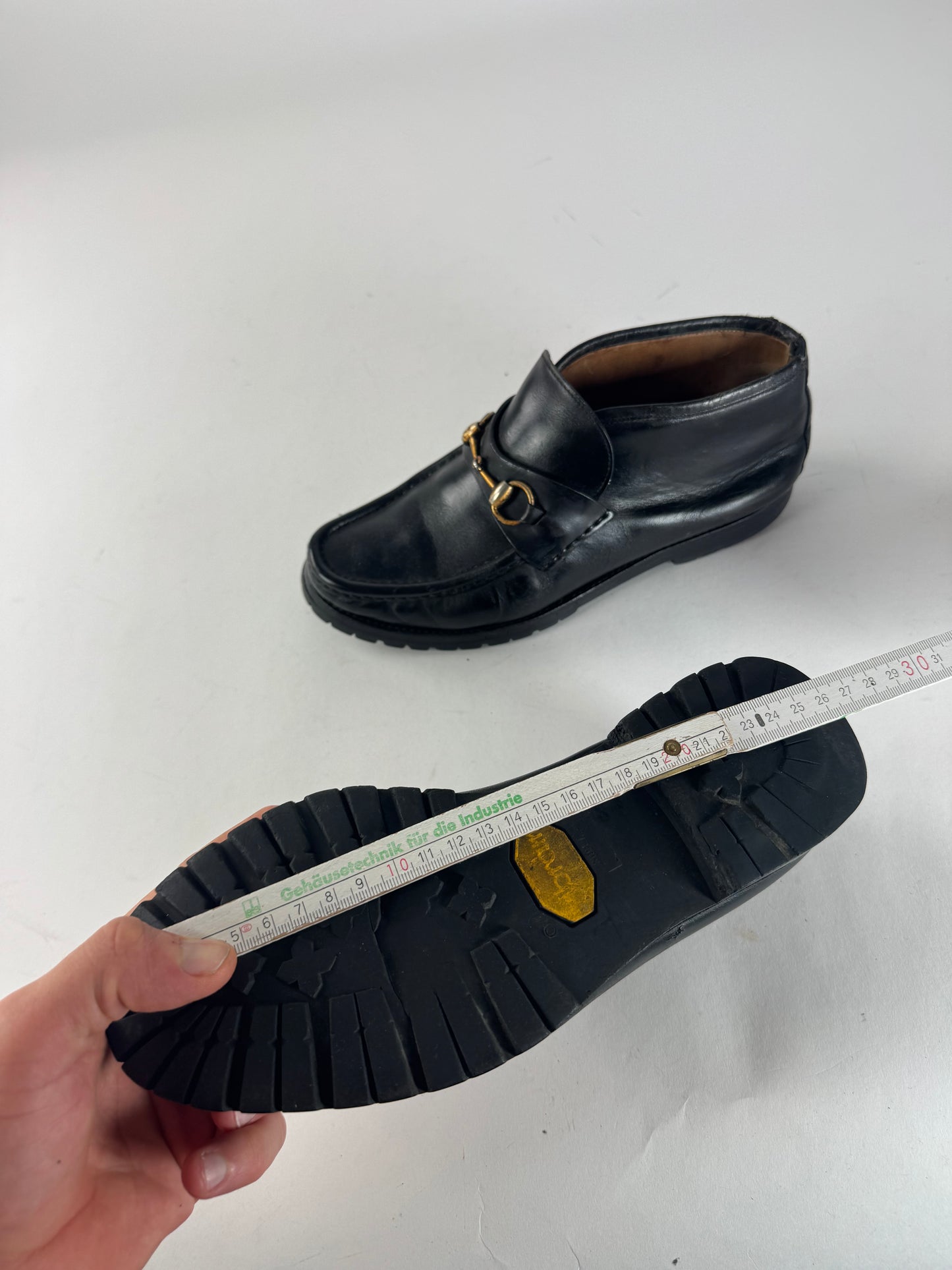 Vintage Gucci Horsebit Leather Boots Black EU39