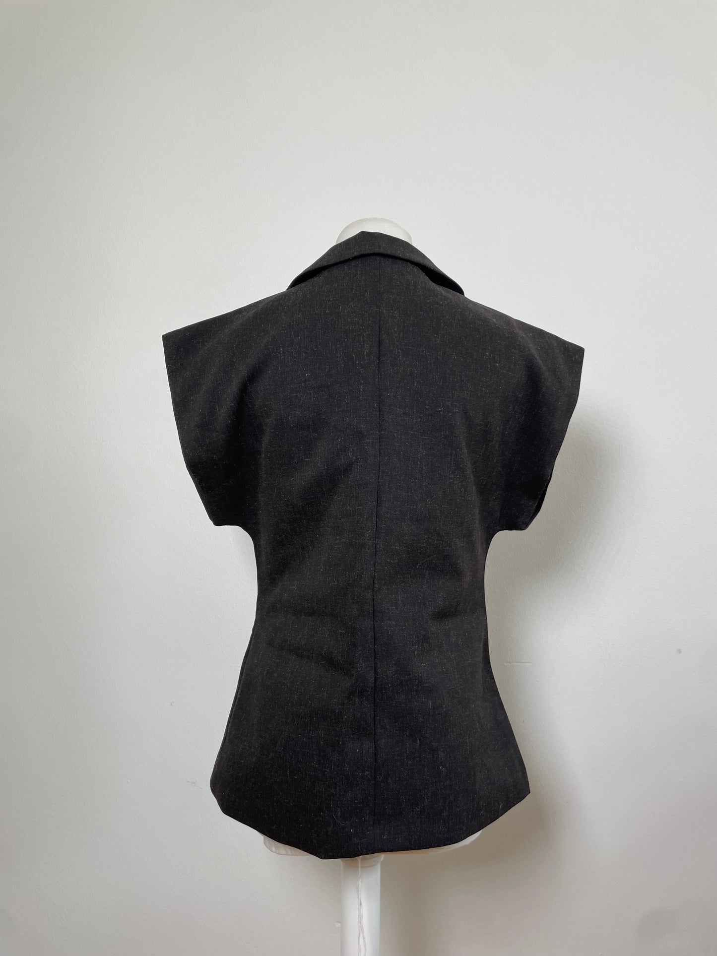 Vintage Courreges Wool Blend Blazer Charcoal Grey c. 1990s