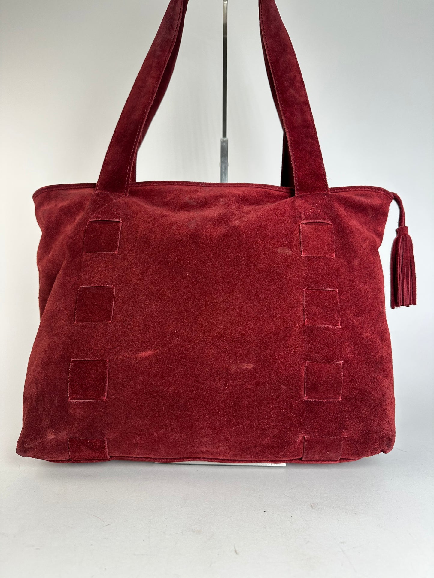 Vintage Bottega Veneta Suede Handbag Burgundy