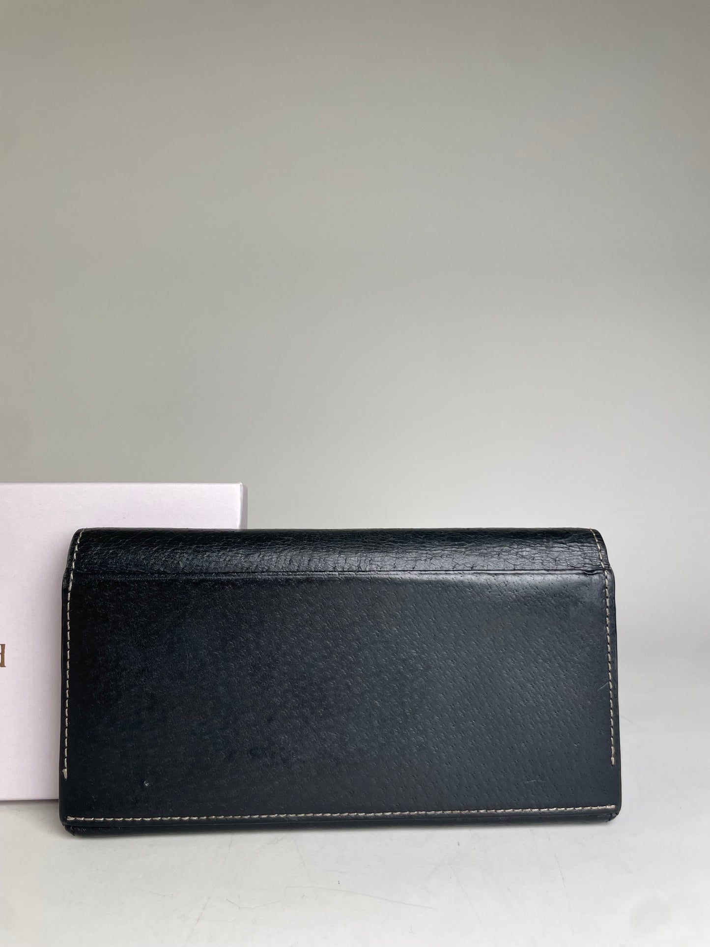 Vintage Vivienne Westwood Leather Zip Wallet Black Gold