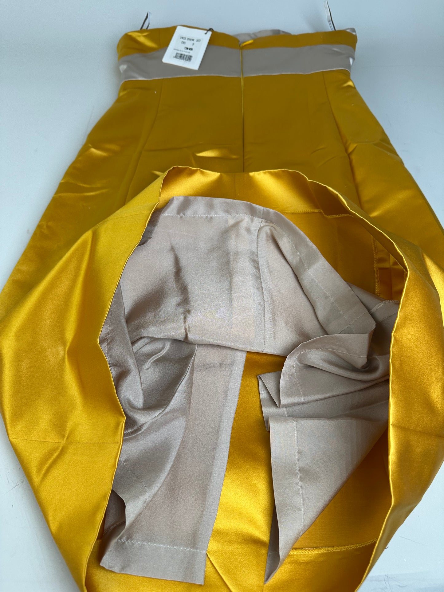Vintage Celine Satin Silk Dress Yellow S