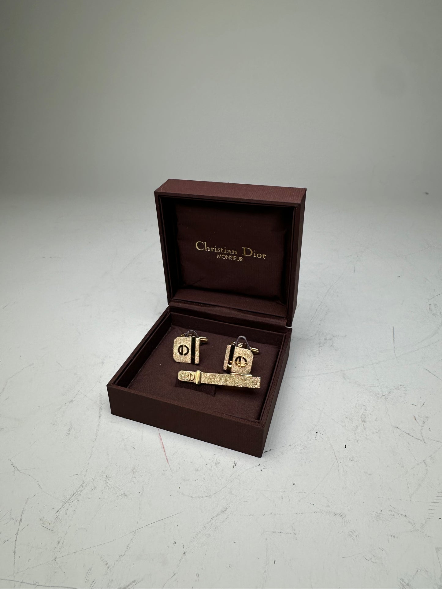 Vintage Dior Gold-Tone Cufflinks Boxed France