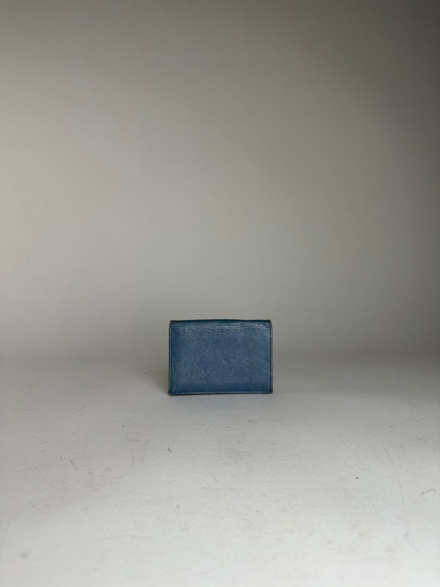 Vintage Balenciaga Leather City Card Holder Blue