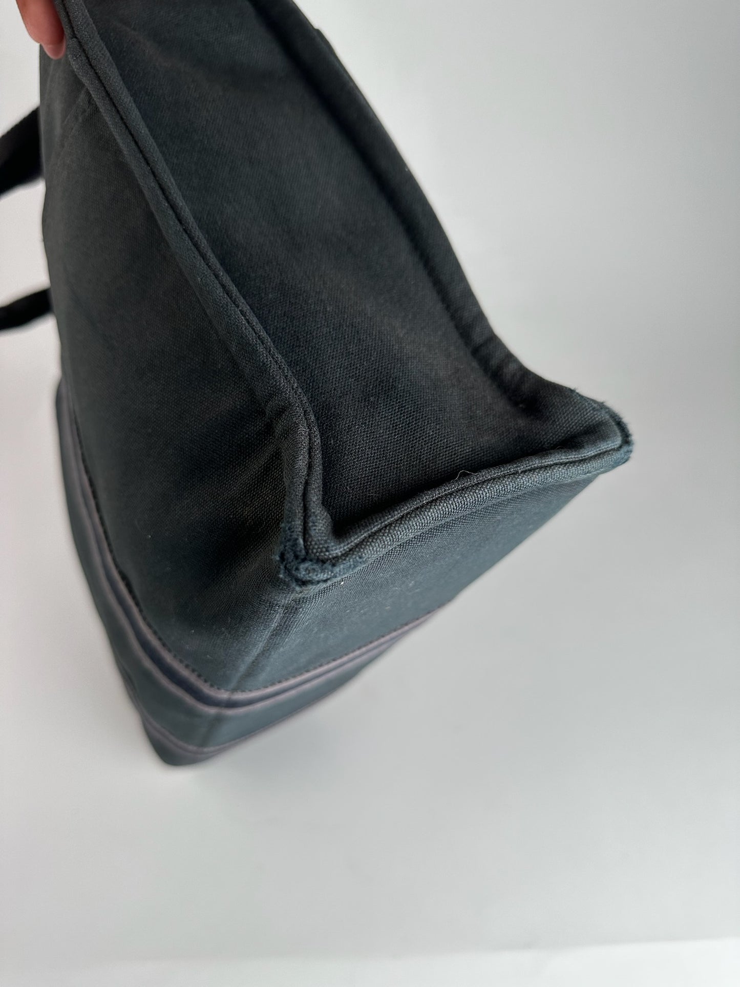 Vintage Hermes Canvas shopper black