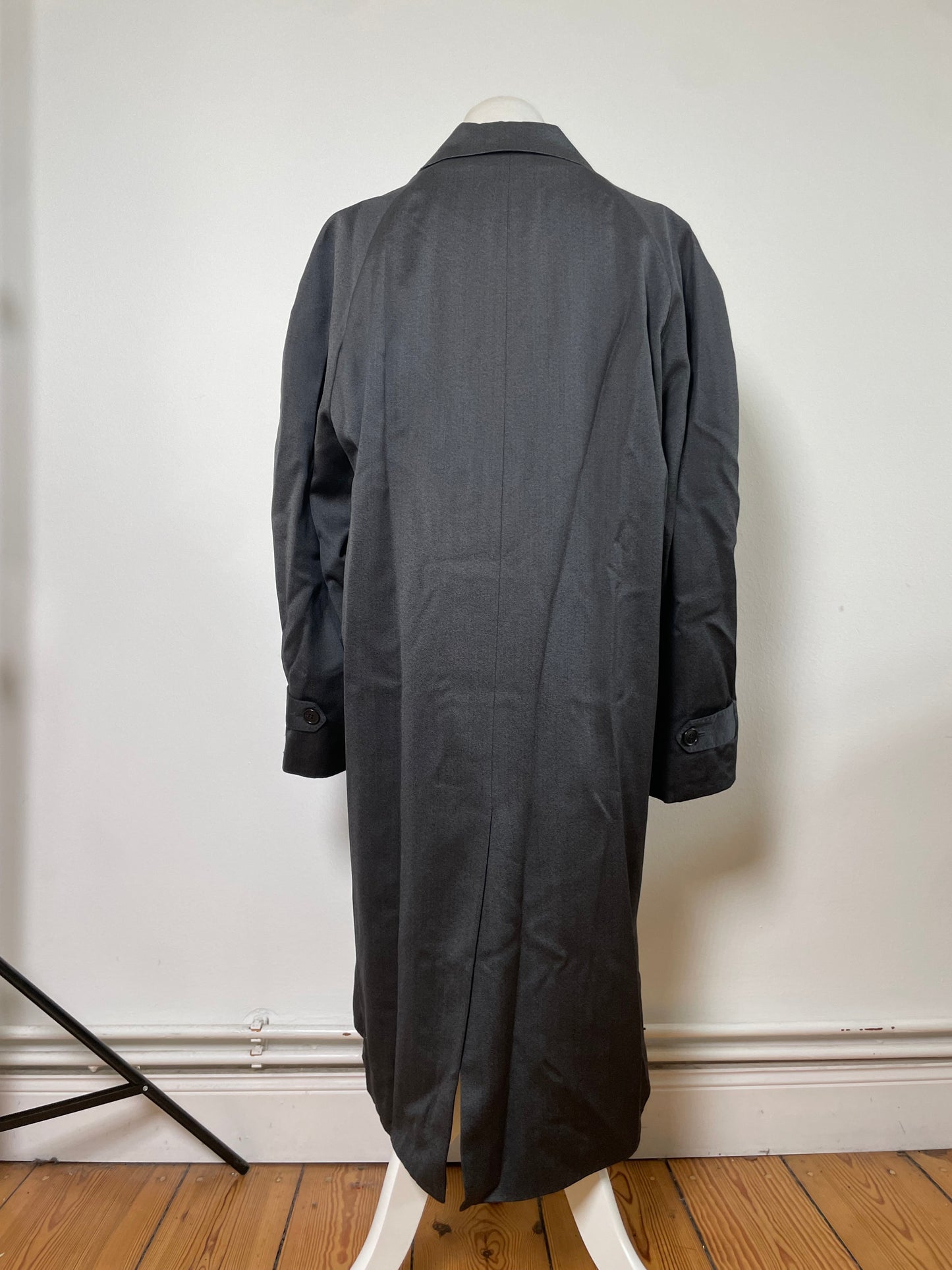 Vintage Yves Saint Laurent Men's Wool Blend Overcoat Dark Grey M
