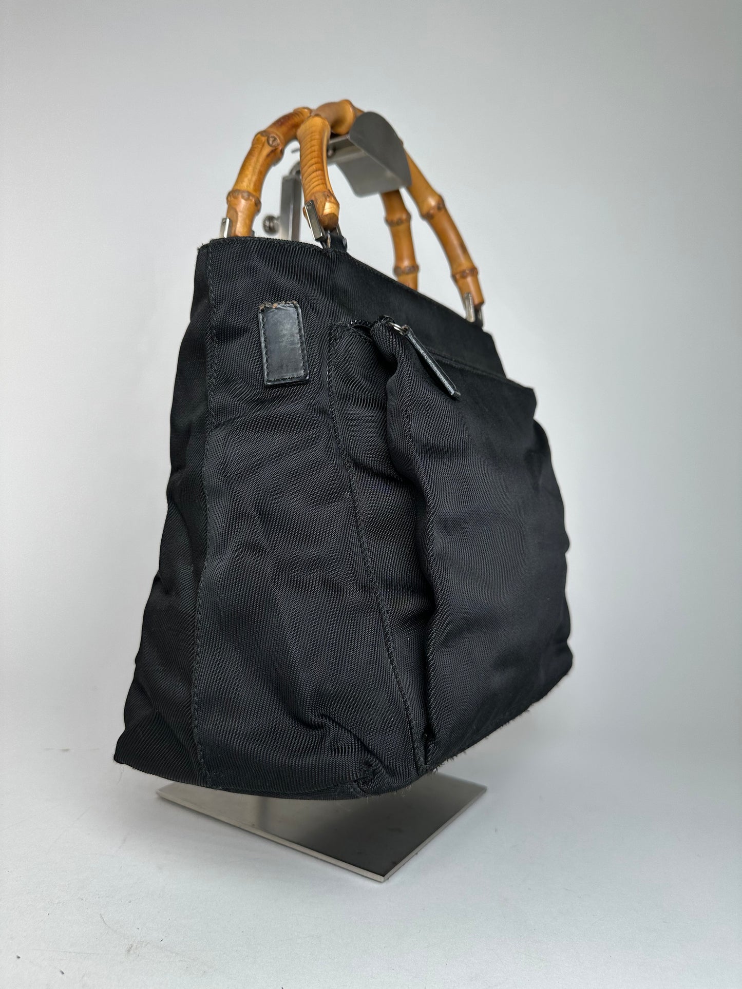 Vintage Gucci Bamboo Handbag Black