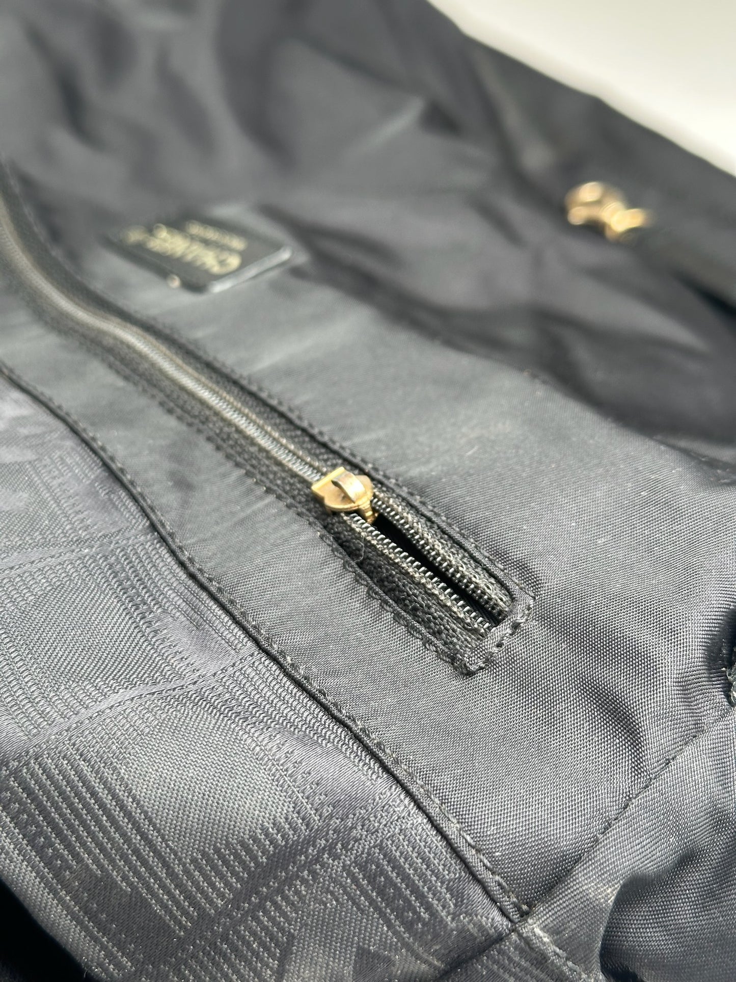 Vintage Chanel Canvas Monogram shopper black