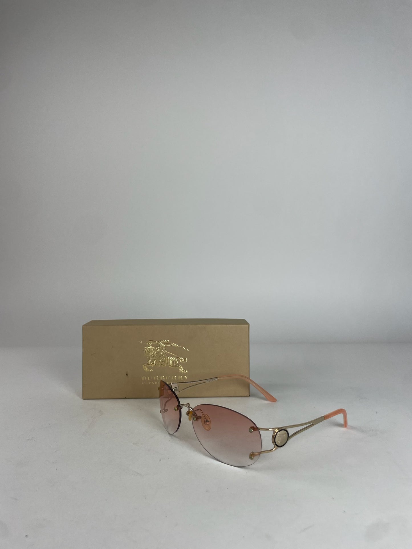 Vintage Celine Paris Rimless Sunglasses Pink