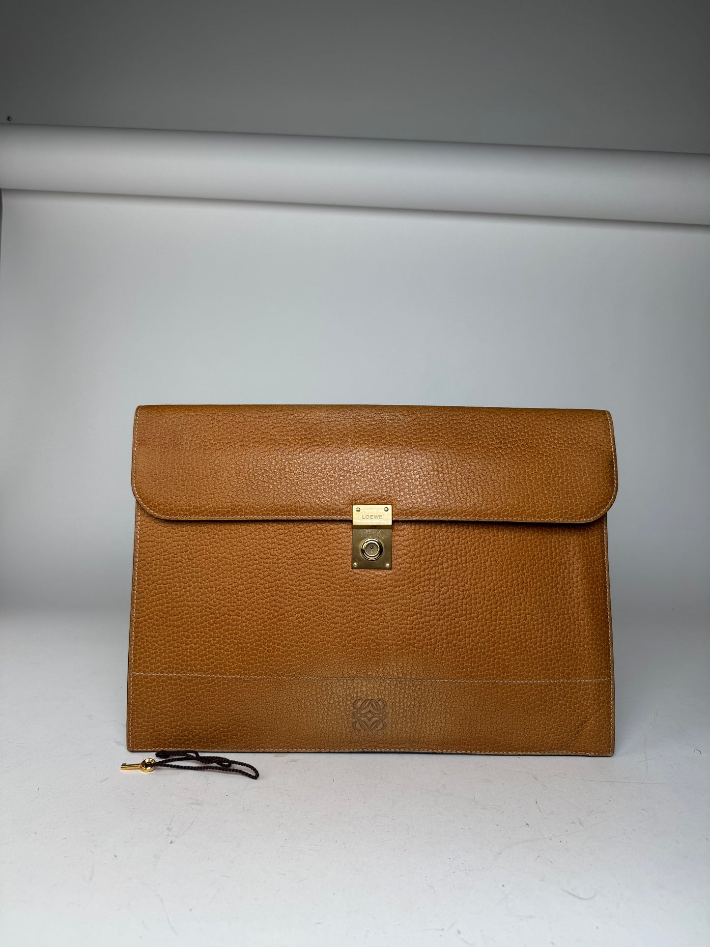 Vintage Loewe Madrid Leather Clutch Brown