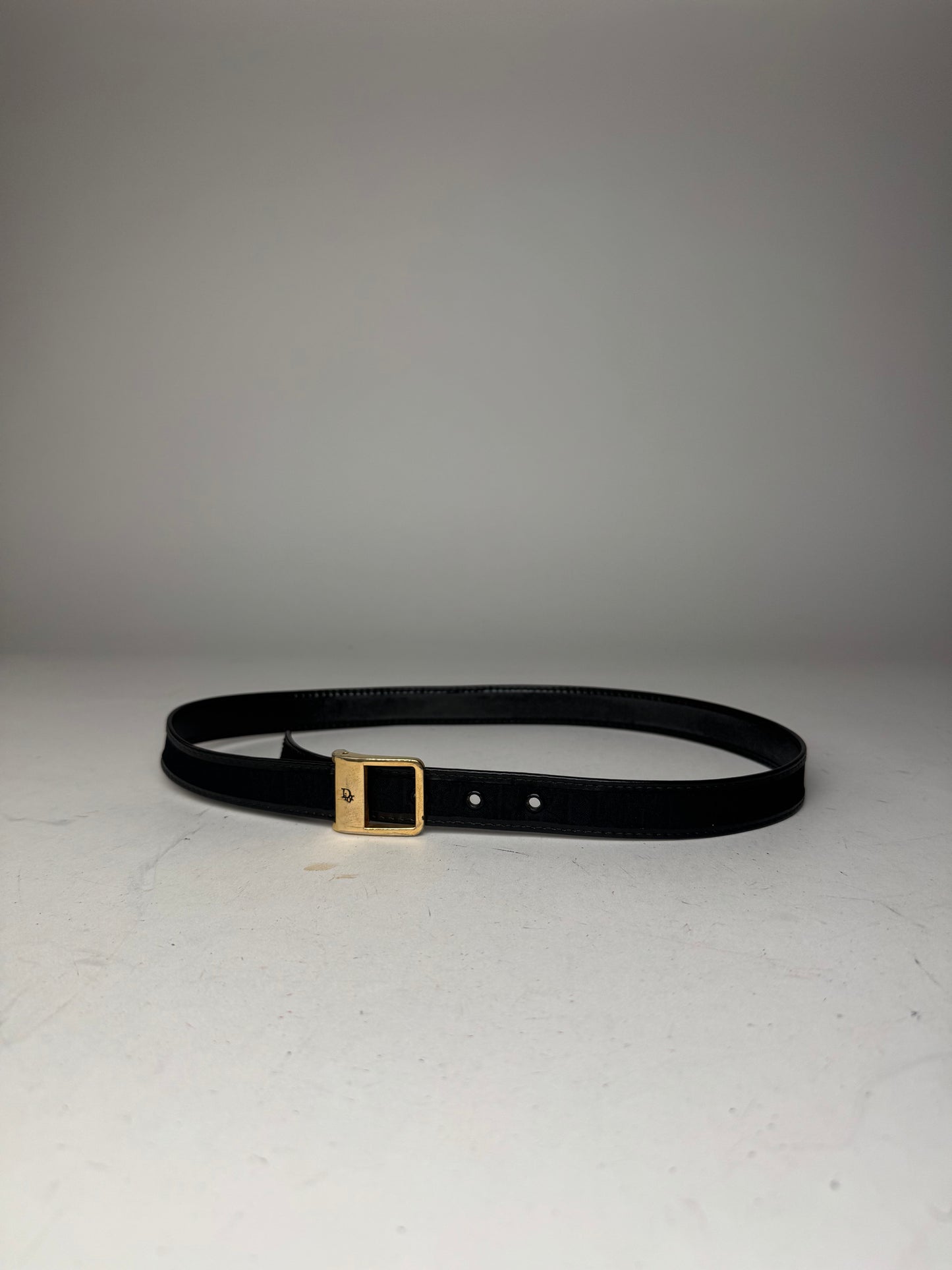 Vintage Dior Monogram Belt Black