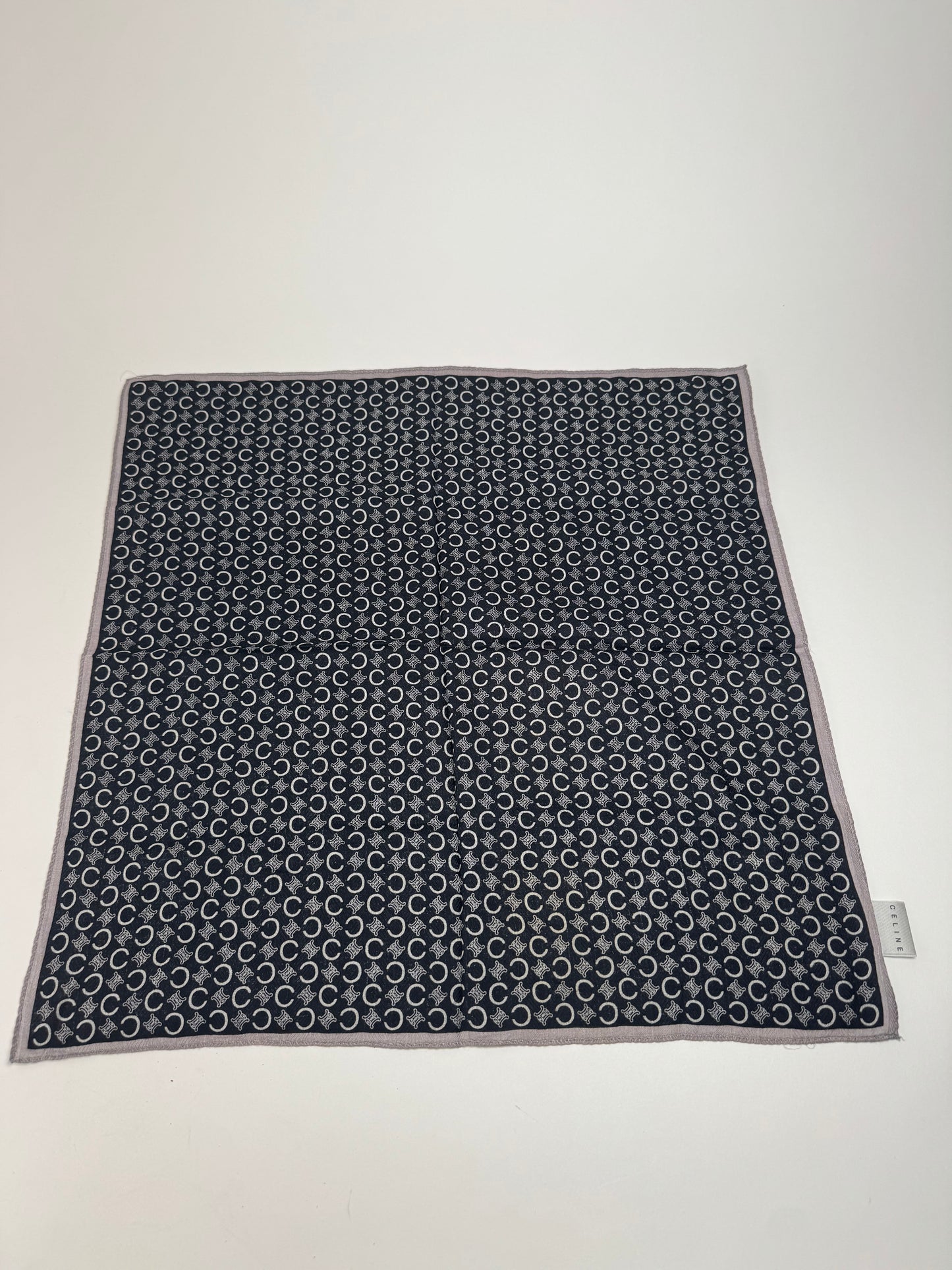 Vintage Celine Macadam Monogram Scarf Black white