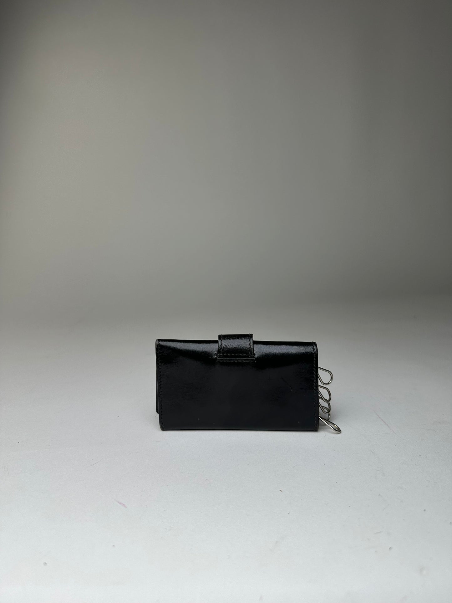Vintage Celine Paris Leather Key Holder Black
