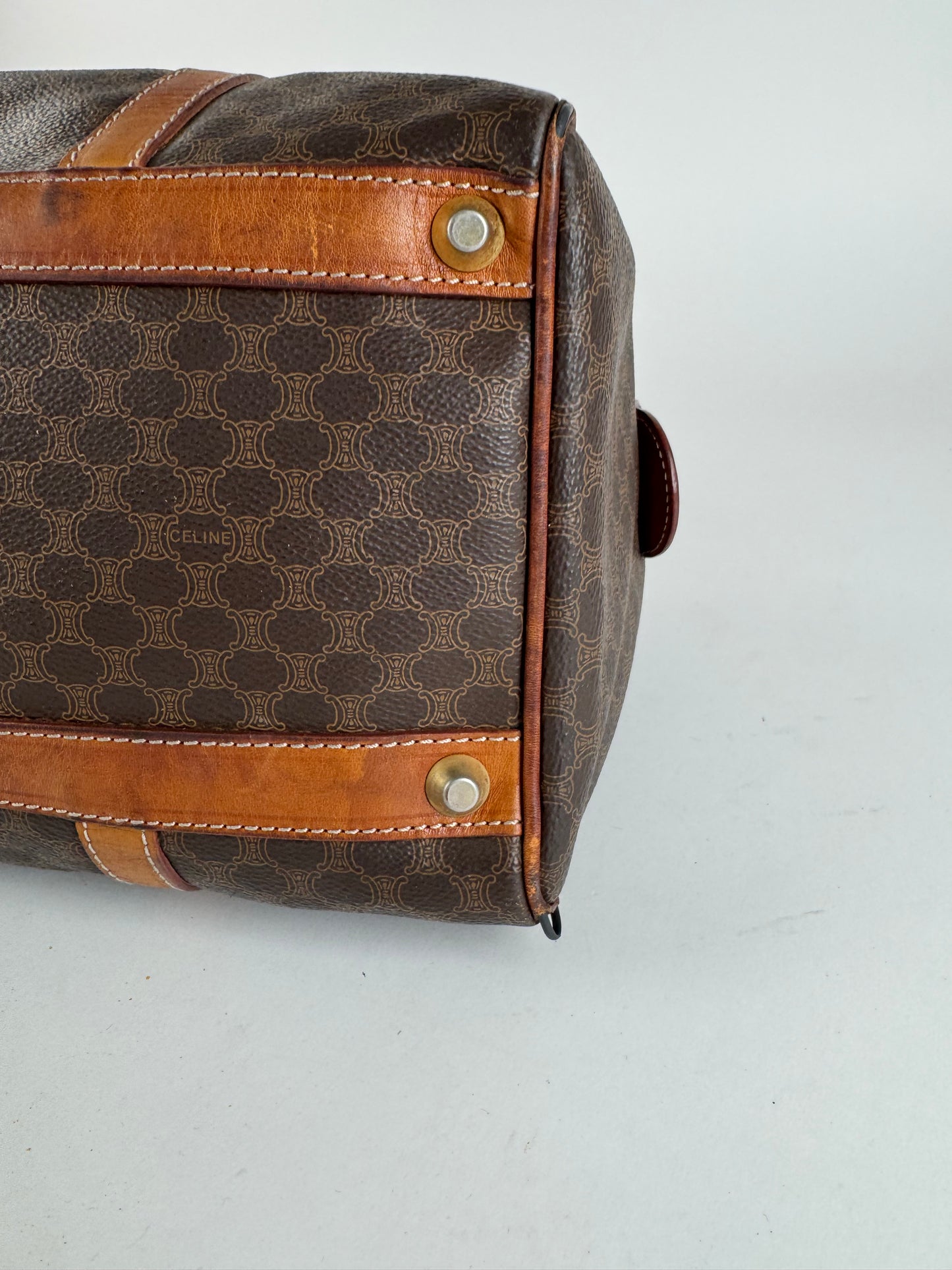 Vintage Celine Monogram Mini Boston Leather bag brown