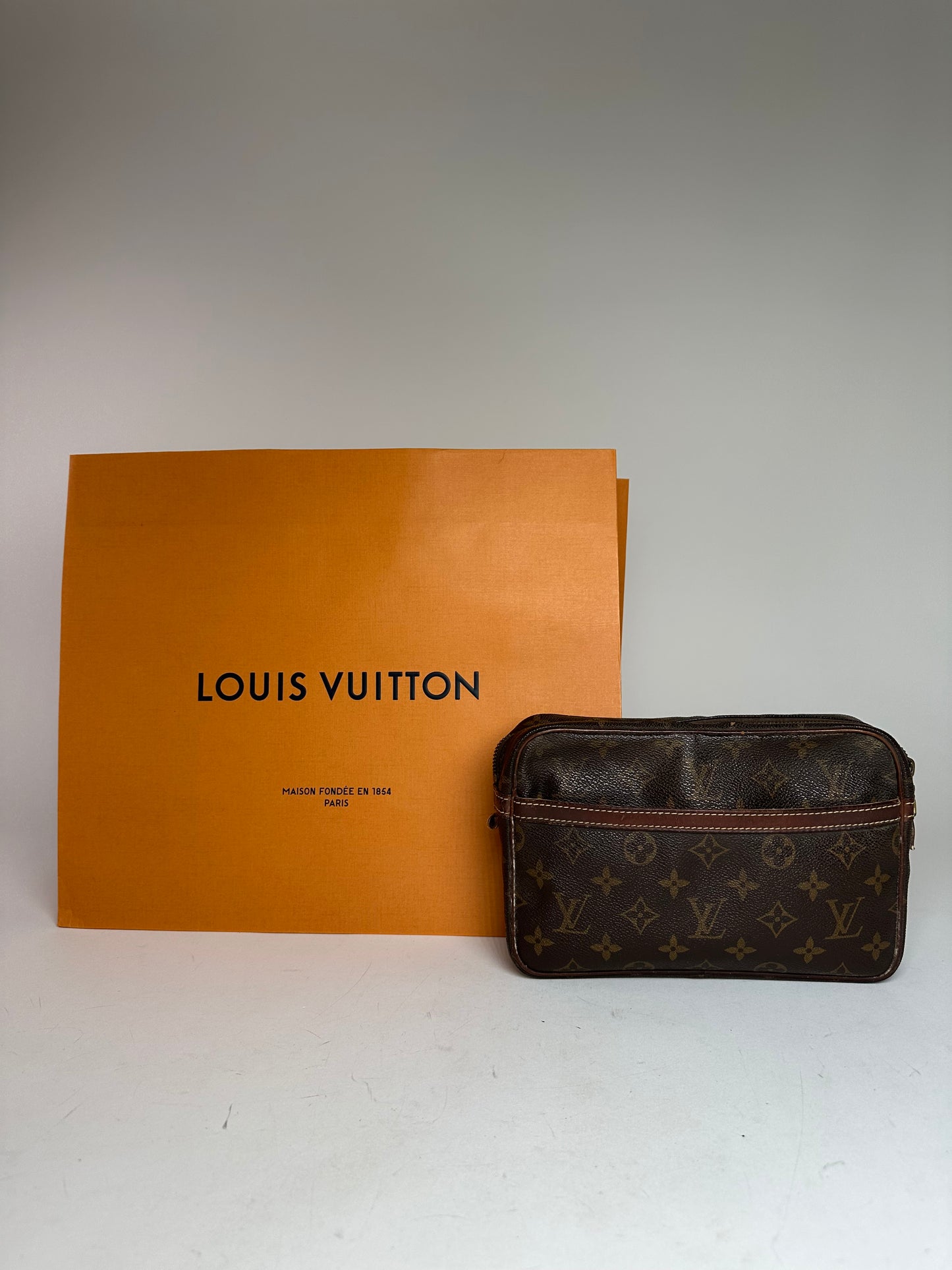 Vintage Louis Vuitton Monogram Clutch Brown