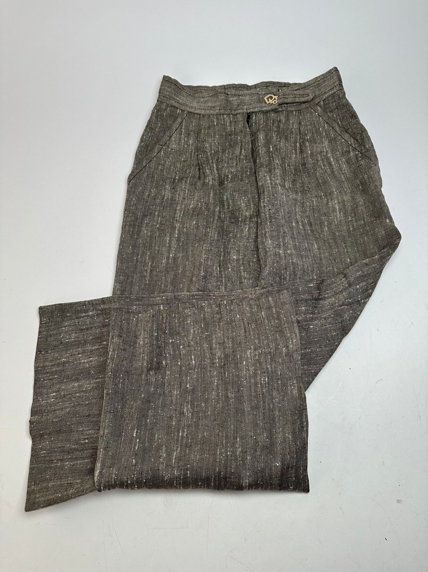 Vintage Dior Wool Pants M Grey Brown