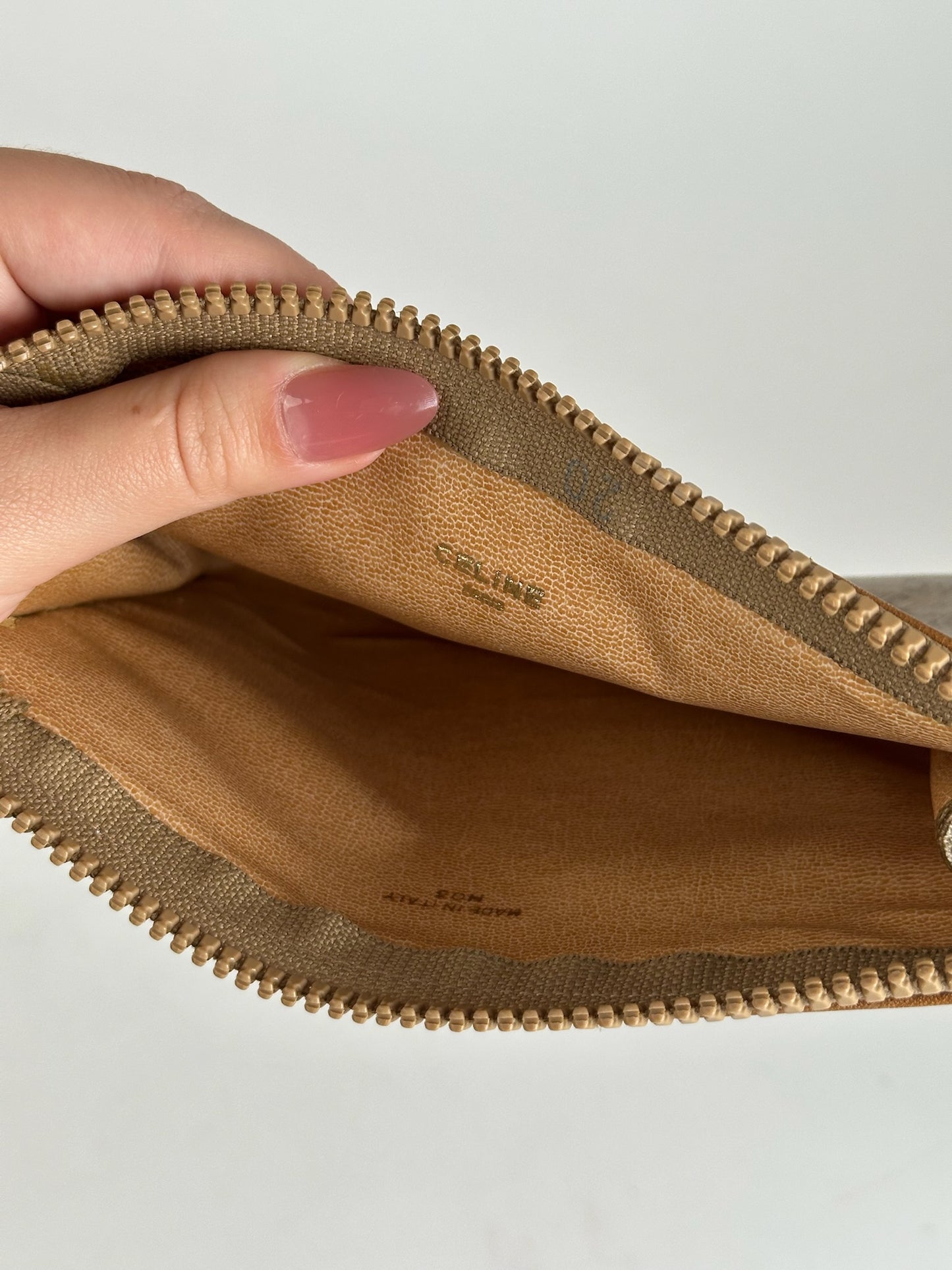 Vintage Celine Paris Leather Clutch beige