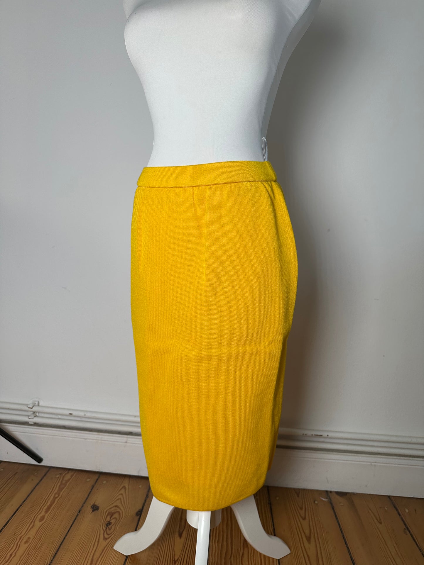 Vintage Yves Saint Laurent Marigold Yellow Wool Pencil Skirt